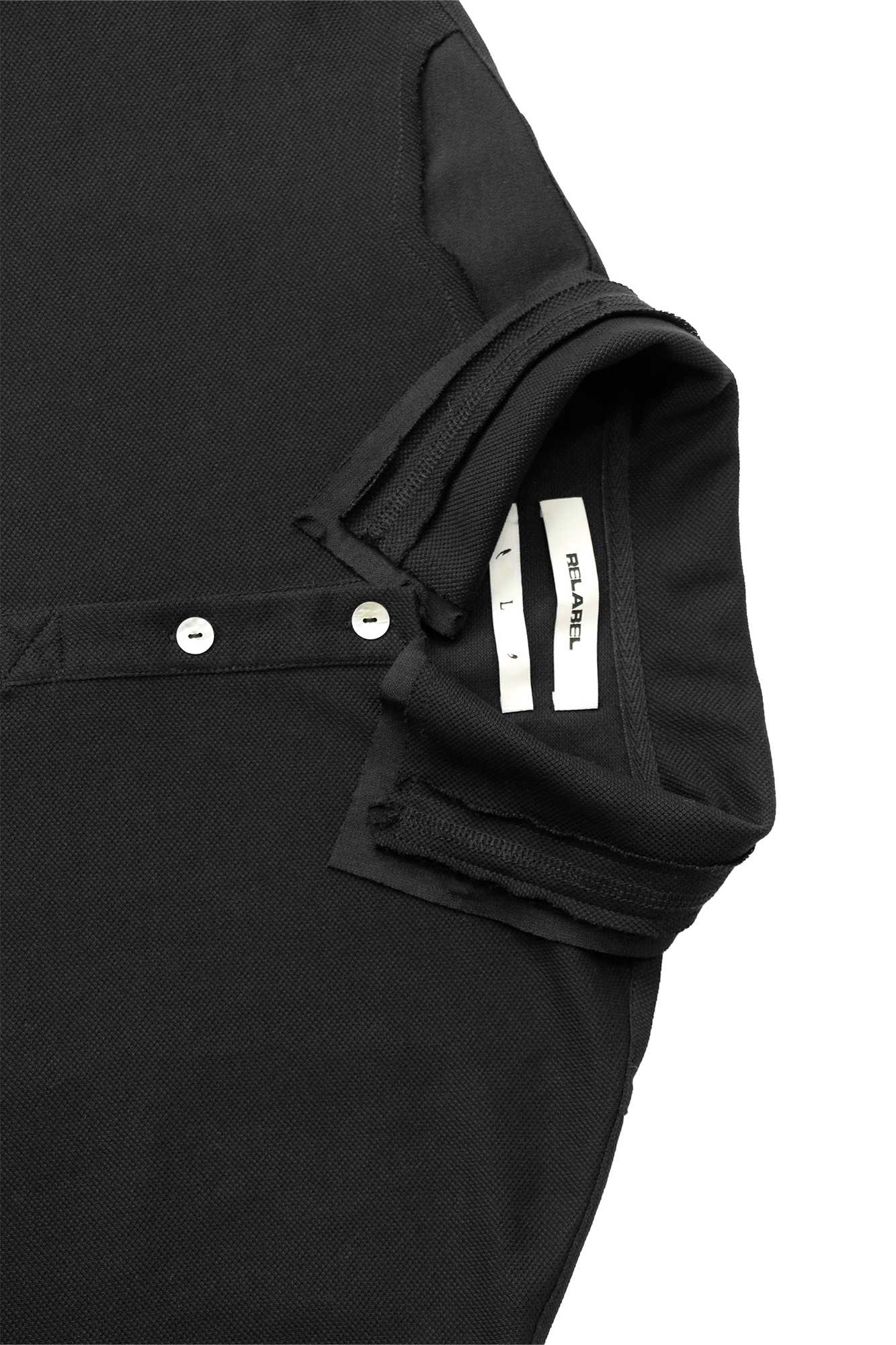 RELABEL Spliced Embroidered Polo Shirt, premium urban and streetwear designers apparel on PROJECTISR.com, RELABEL