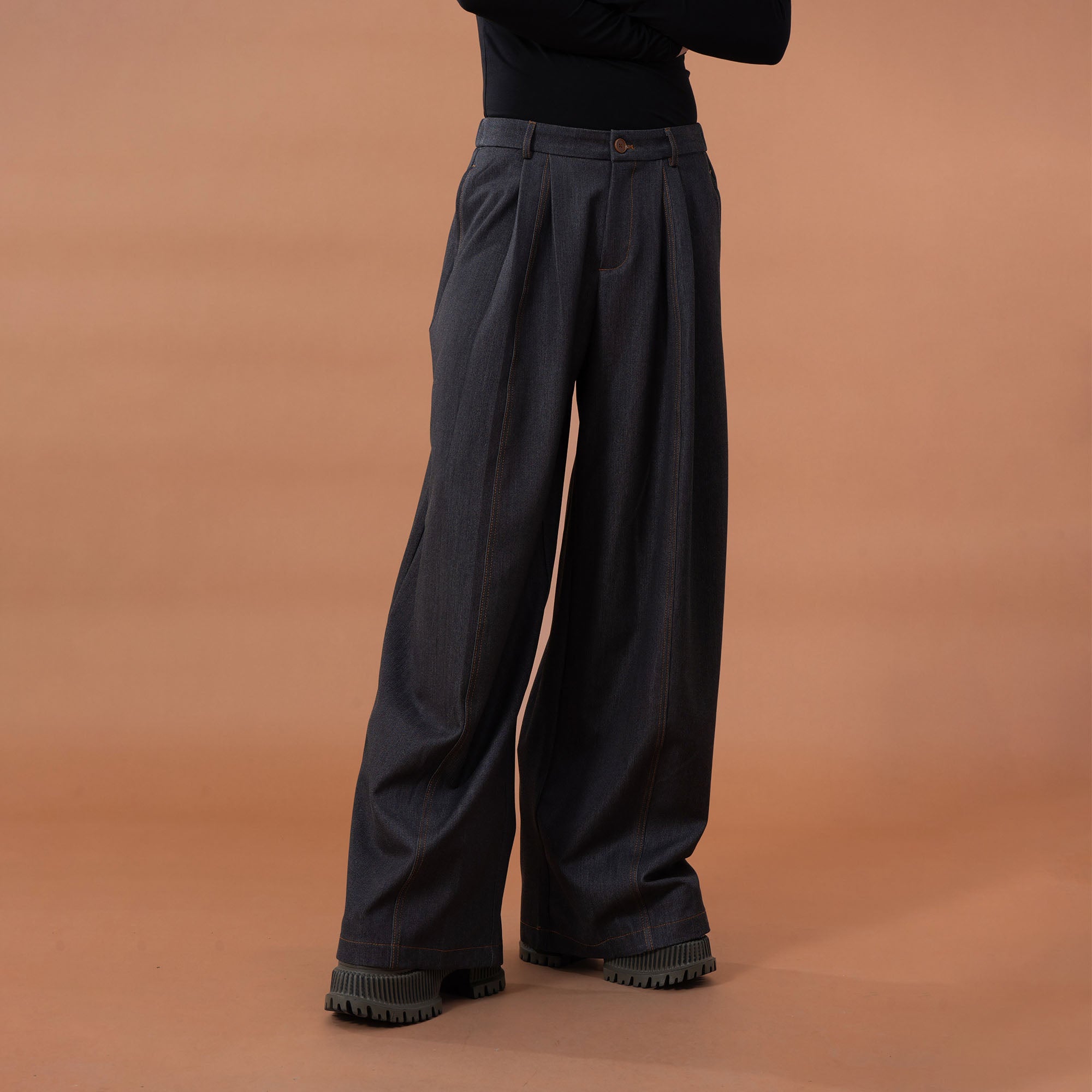 CLP Stitched Pleated Denim Pants, premium urban and streetwear designers apparel on PROJECTISR.com, CLP