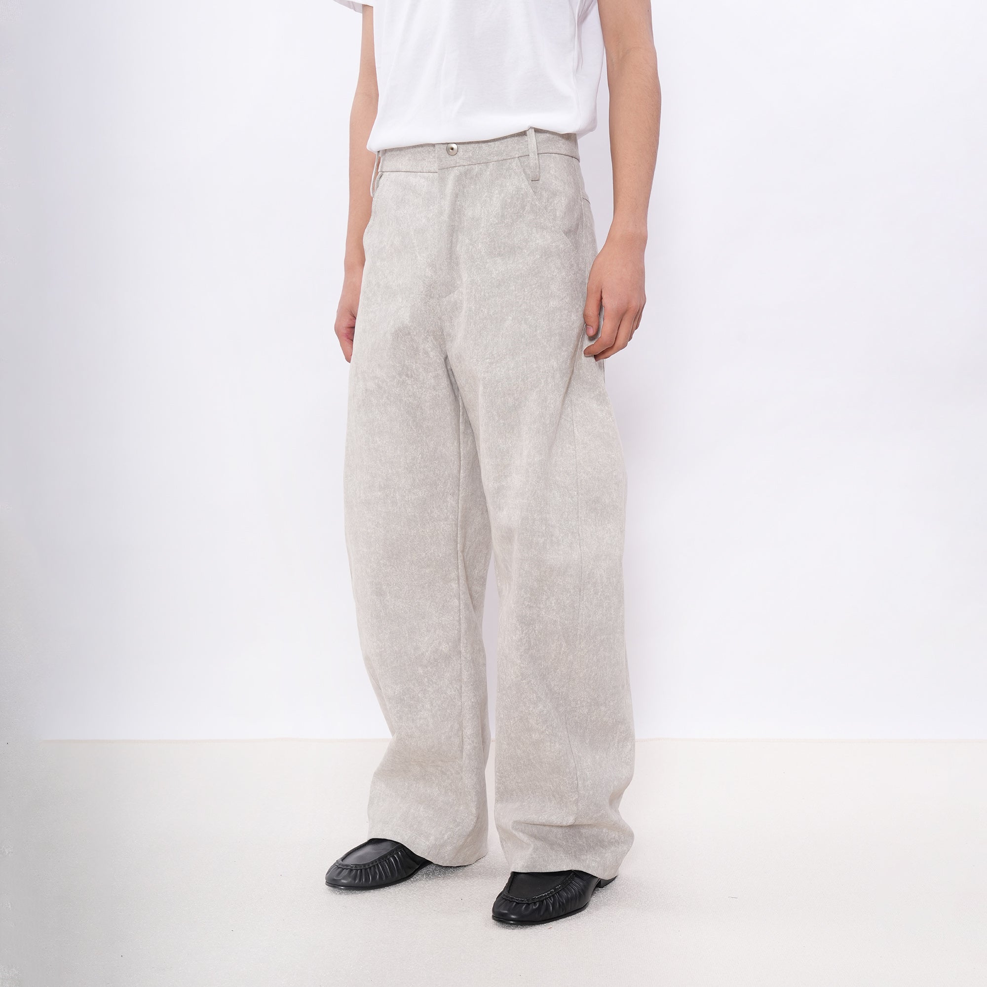 7440 37 1 Cement-Texture Curved-Leg Pants, premium urban and streetwear designers apparel on PROJECTISR.com, 7440 37 1