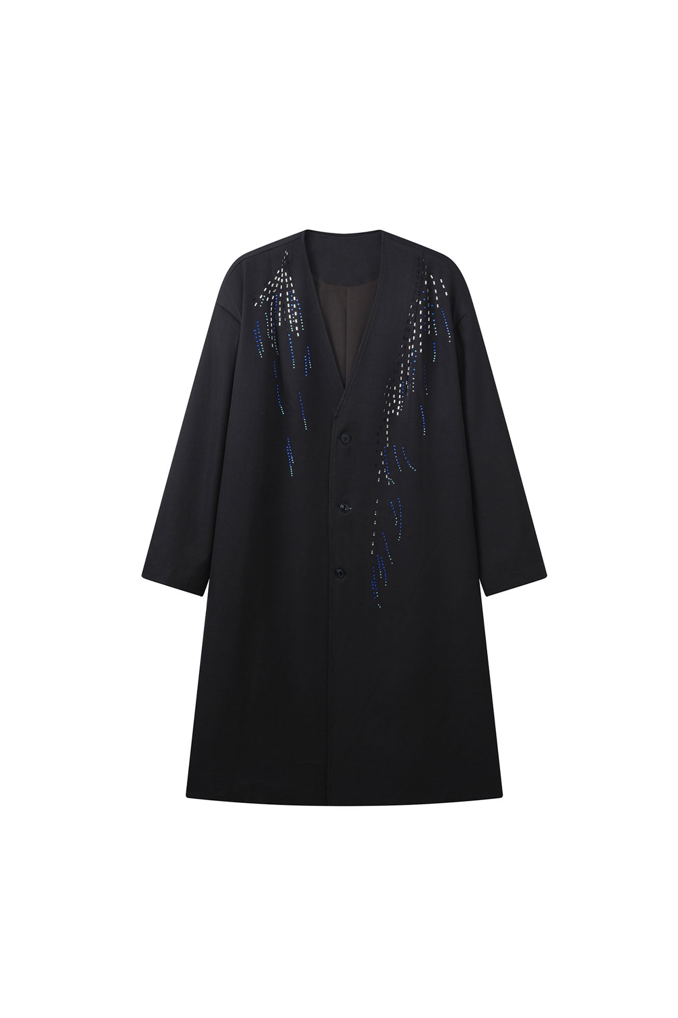 JIECHI Sequin Embroidery V-Neck Overcoat, premium urban and streetwear designers apparel on PROJECTISR.com, JIECHI