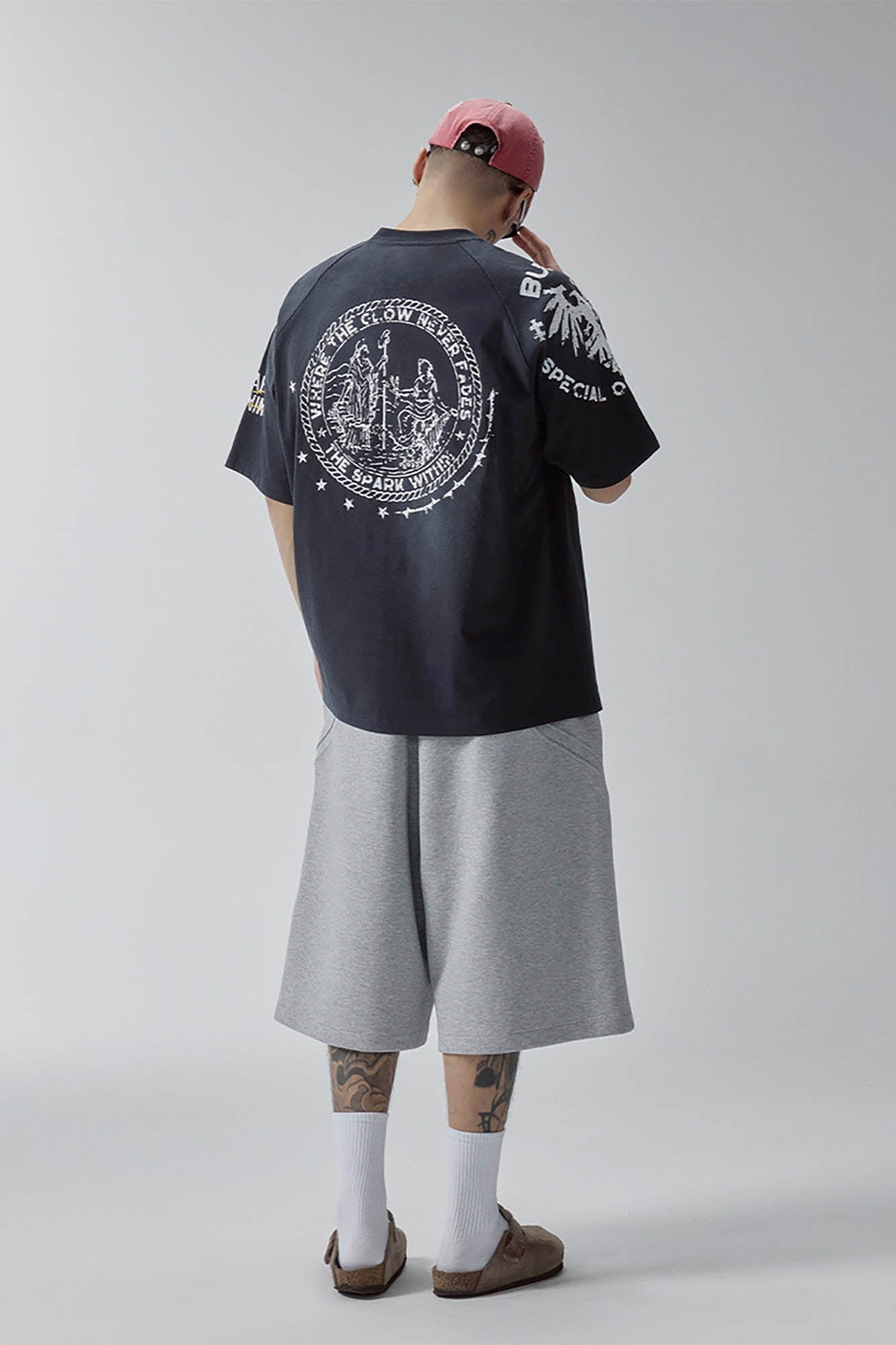 F2CE Curved Spliced Drawstring Shorts, premium urban and streetwear designers apparel on PROJECTISR.com, F2CE
