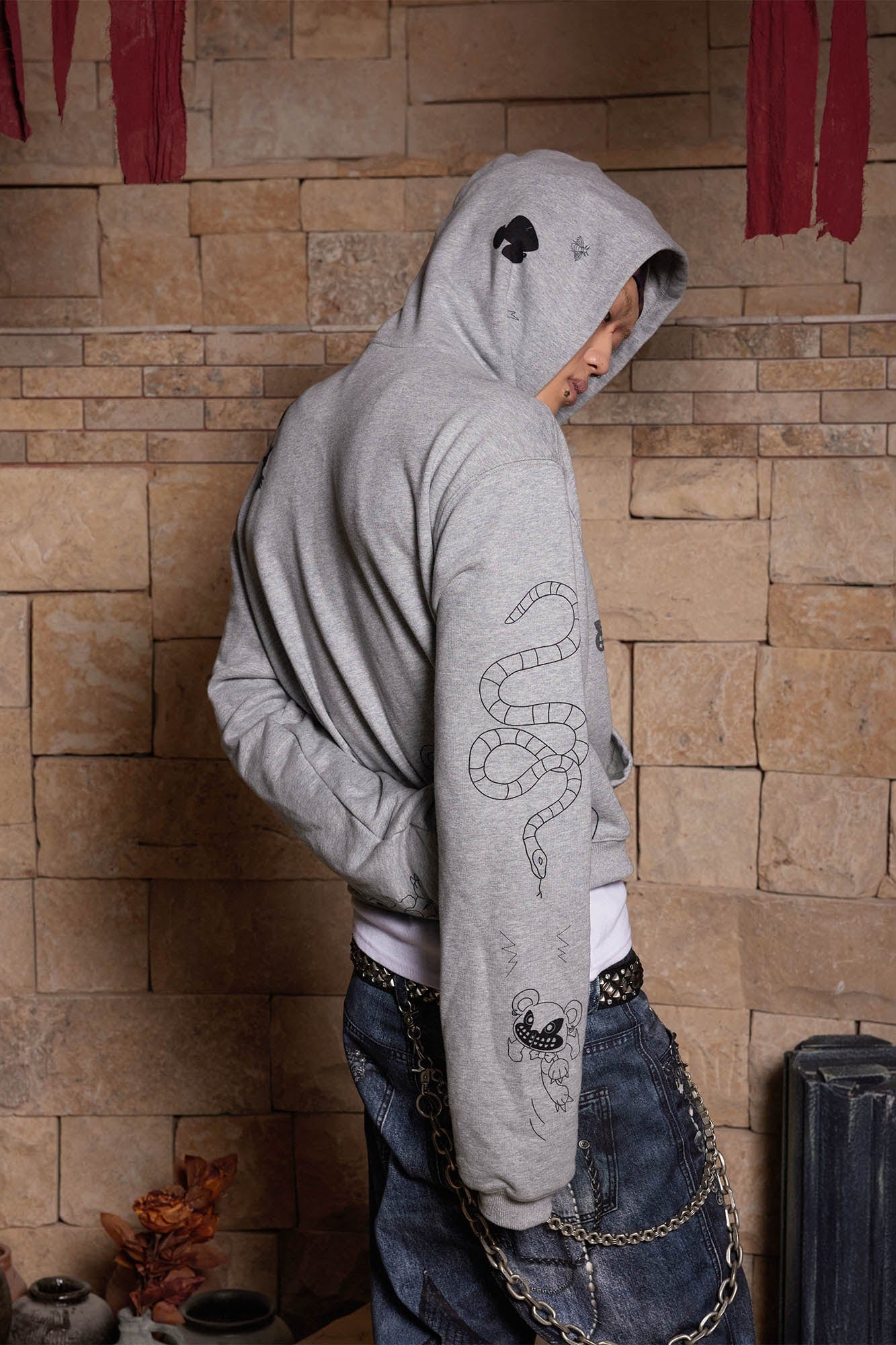 DND4DES Graffiti Bootleg Oversized Hoodie, premium urban and streetwear designers apparel on PROJECTISR.com, DND4DES