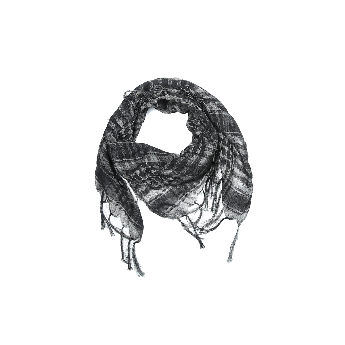 TRECLUB Plaid Frayed Balaclava Scarf, premium urban and streetwear designers apparel on PROJECTISR.com, TRECLUB
