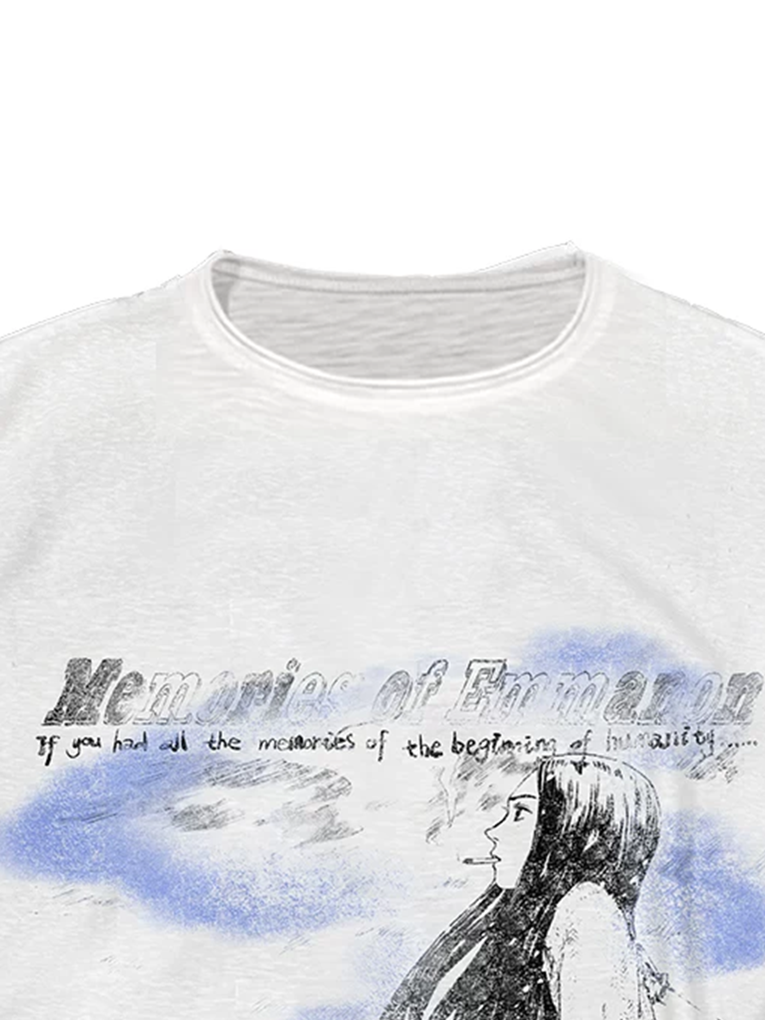 WANNA LAB Graphic Rolled-Hem T-Shirt