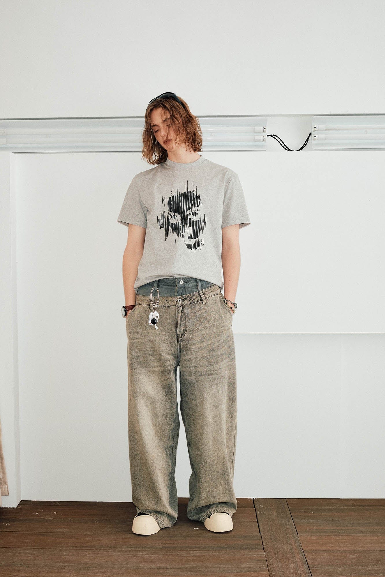 KREATE Washed Double-Waist Jeans, premium urban and streetwear designers apparel on PROJECTISR.com, KREATE
