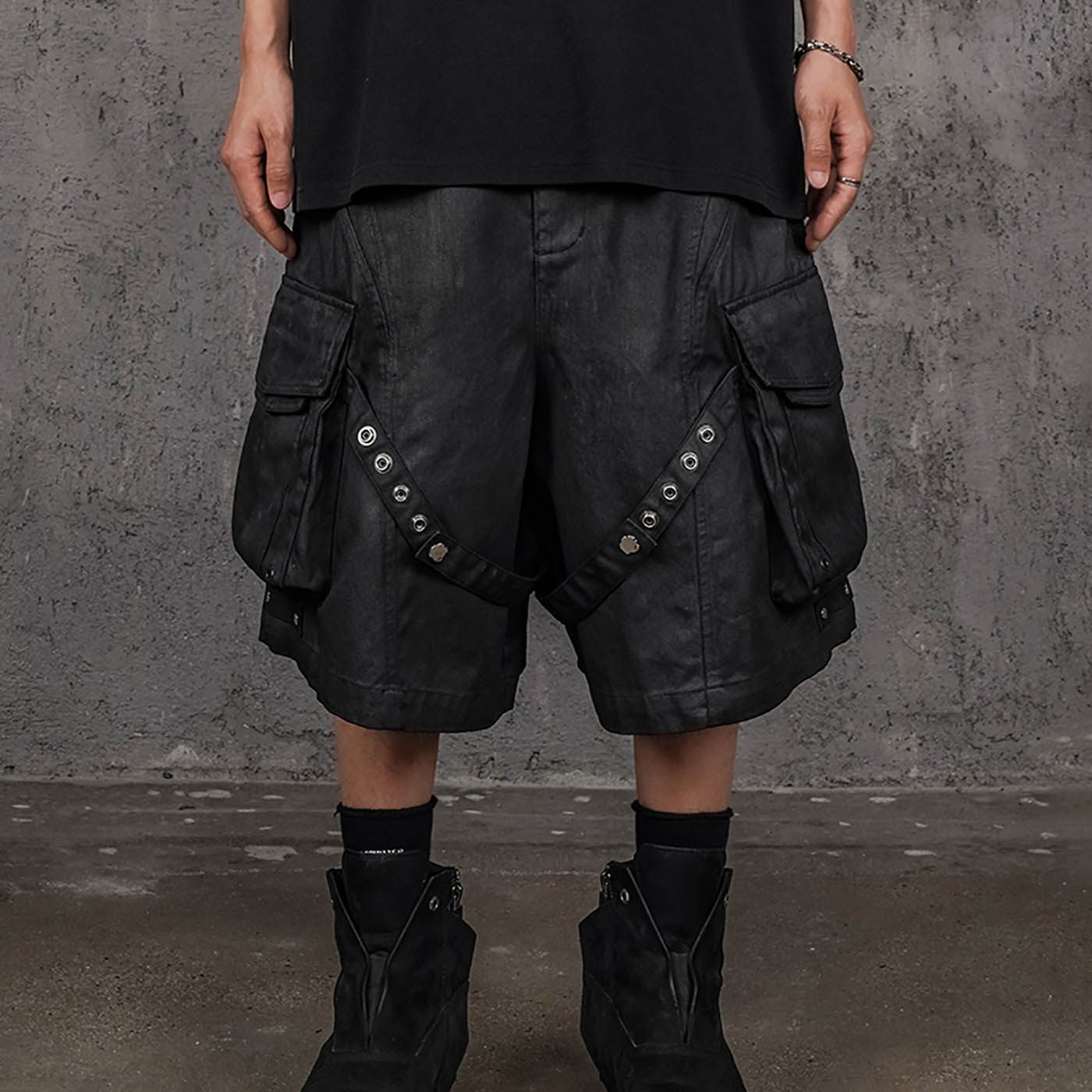 UNDERWATER Bandaged Waxed Shorts, premium urban and streetwear designers apparel on PROJECTISR.com, UNDERWATER
