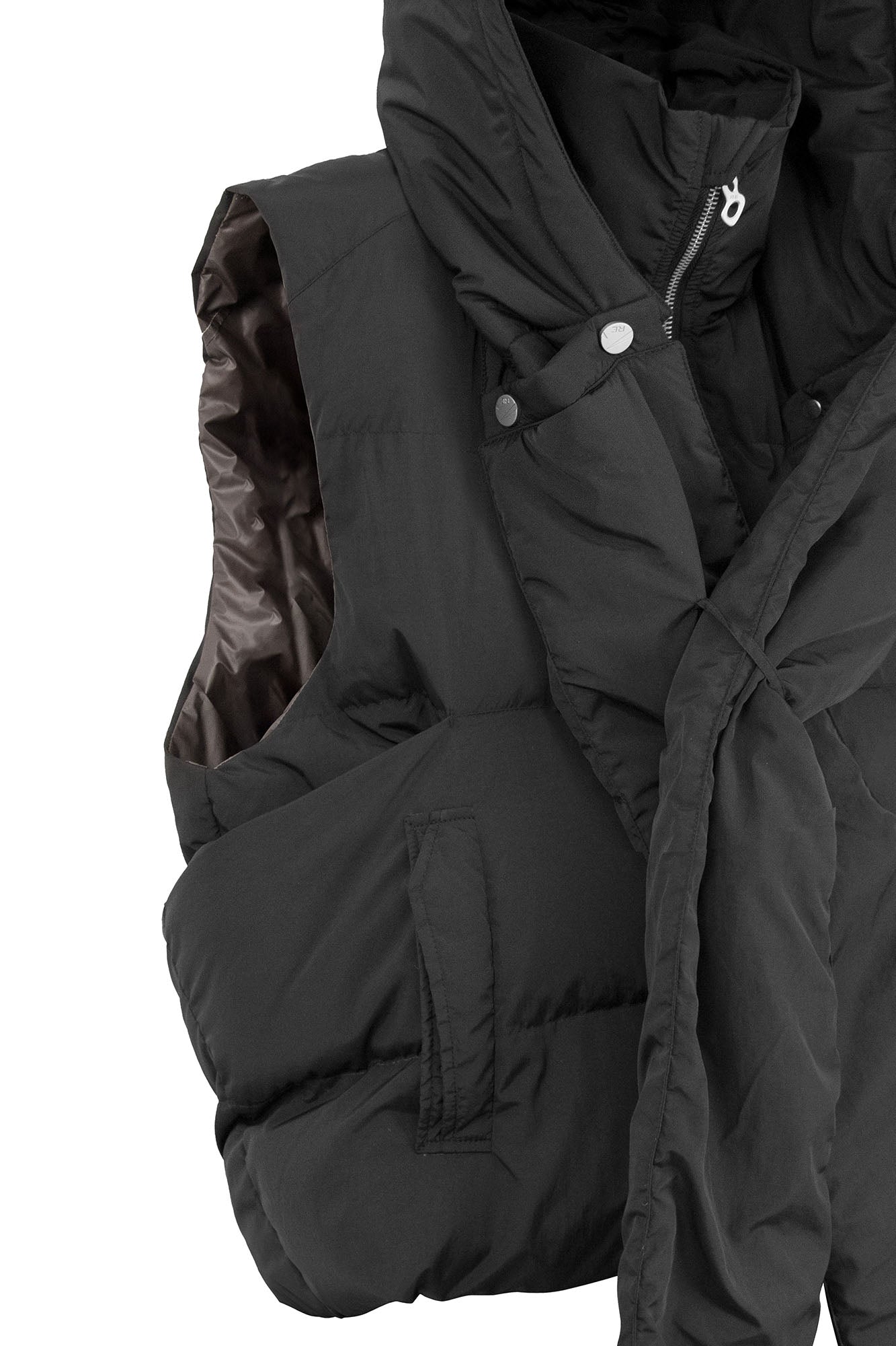 RELABEL Reversible Detachable Hooded Insulated Vest, premium urban and streetwear designers apparel on PROJECTISR.com, RELABEL