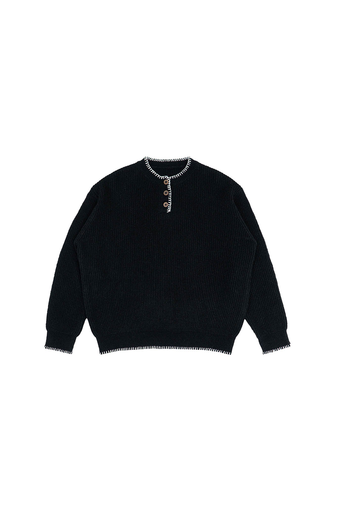 IN EXISTENCE Essential Ribbed Henley Sweater, premium urban and streetwear designers apparel on PROJECTISR.com, IN EXISTENCE