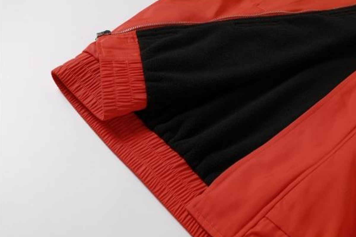 NOVACAM Retro Embroidered Fleece-Lined Woven Jacket