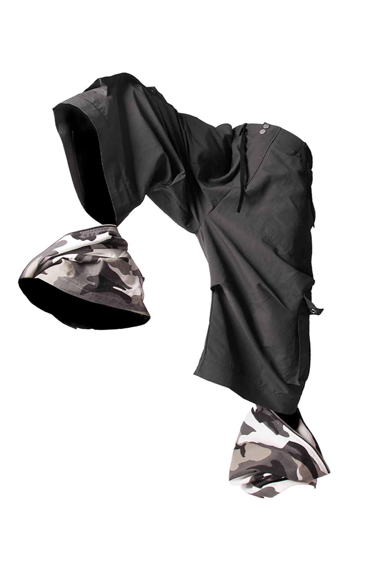 RELABEL Multi-Way Convertible Camo-Leg Cargo Pants, premium urban and streetwear designers apparel on PROJECTISR.com, RELABEL