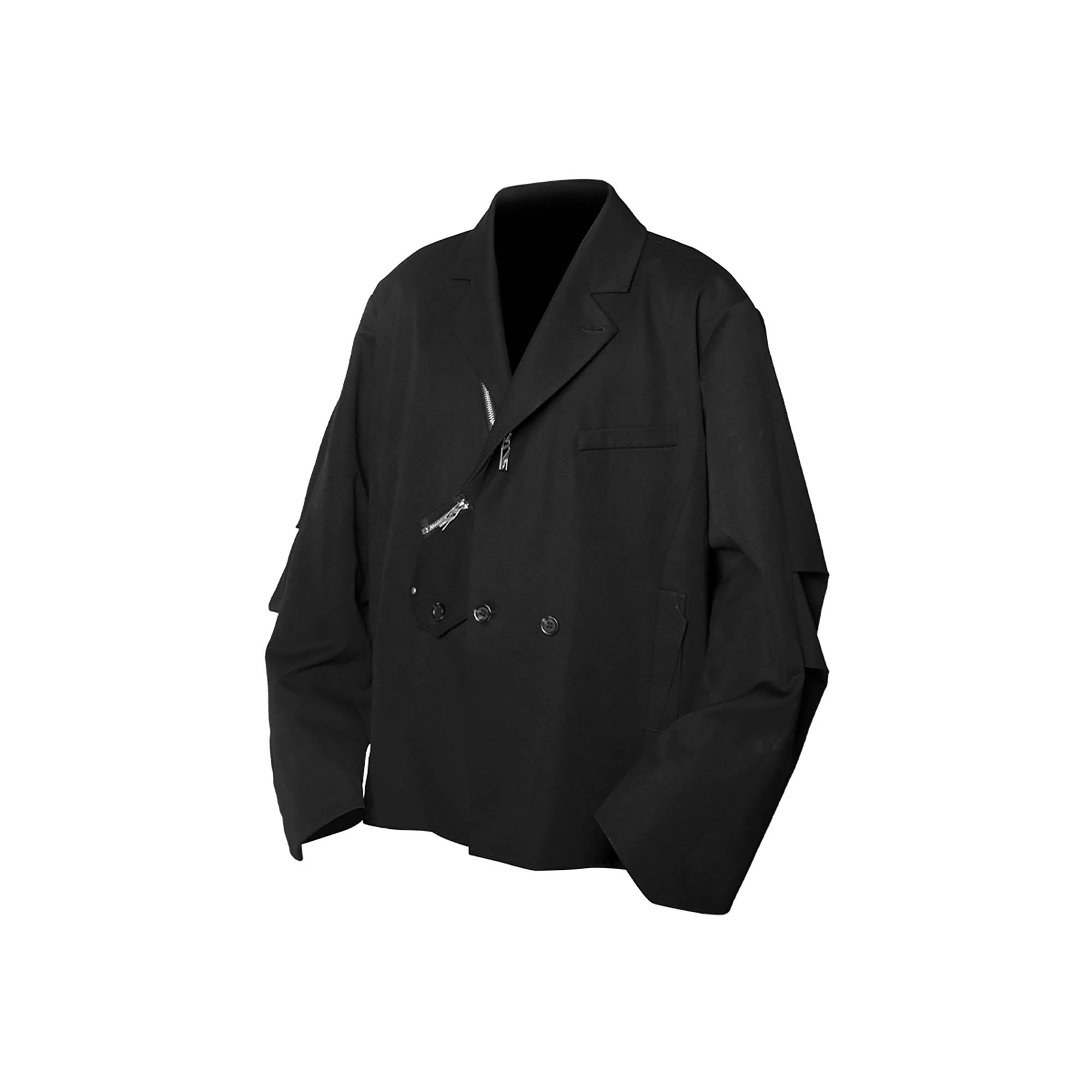 RELABEL Detachable-Collar Wool-Blended Pleated Blazer, premium urban and streetwear designers apparel on PROJECTISR.com, RELABEL