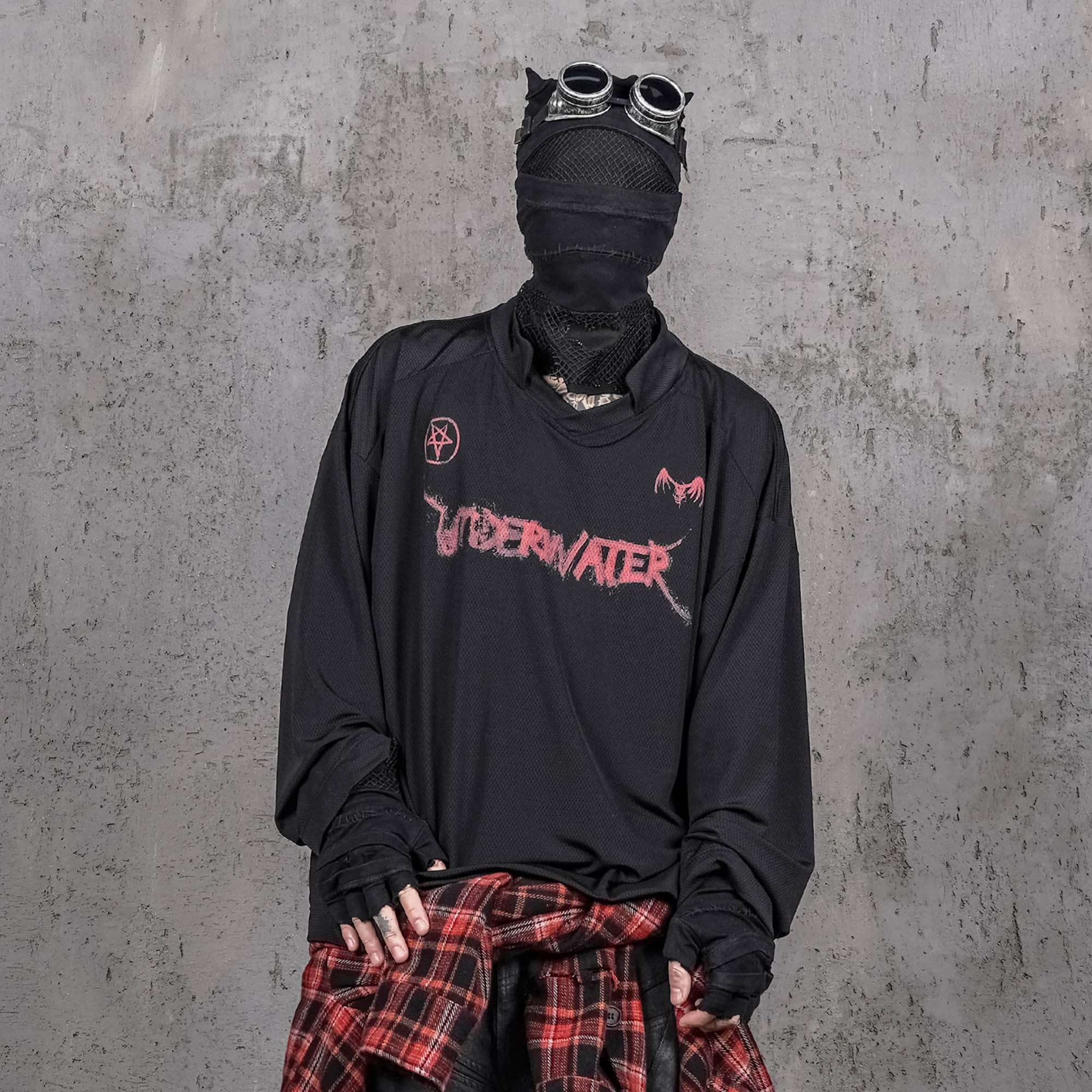 UNDERWATER Demon Squad Mesh Long-Sleeve Jersey, premium urban and streetwear designers apparel on PROJECTISR.com, UNDERWATER