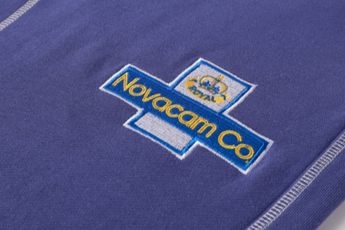 NOVACAM Retro Athletic Embroidered Curved Sweatpants