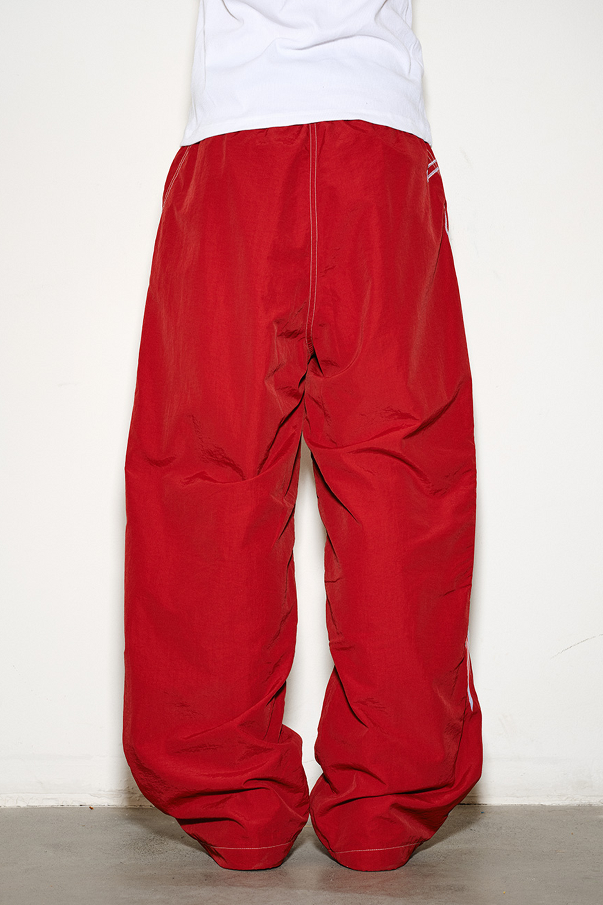 NOVACAM Retro Embroidered Nylon Windbreaker Pants