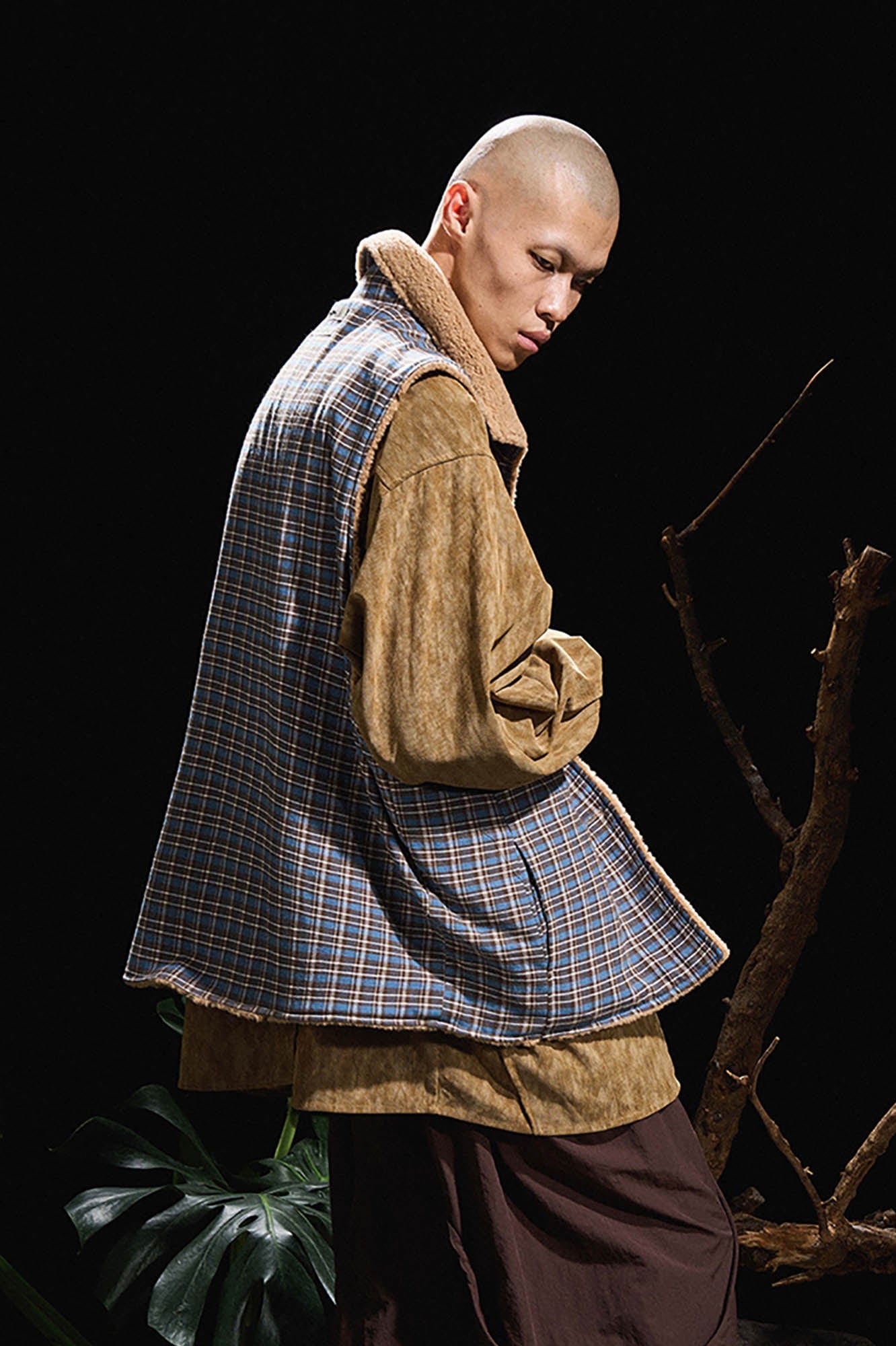 RELABEL Pupa Reversible Plaid Fleece Vest, premium urban and streetwear designers apparel on PROJECTISR.com, RELABEL