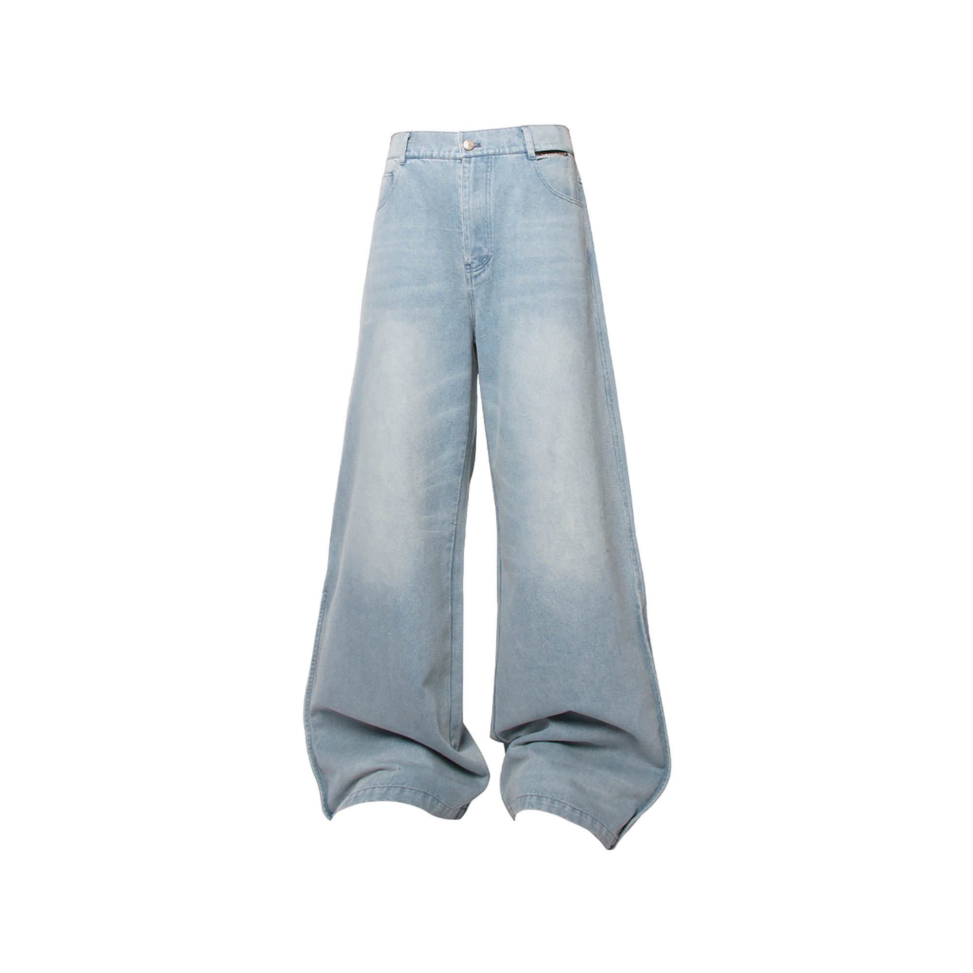 RELABEL Washed Puddled Wide-Leg Jeans