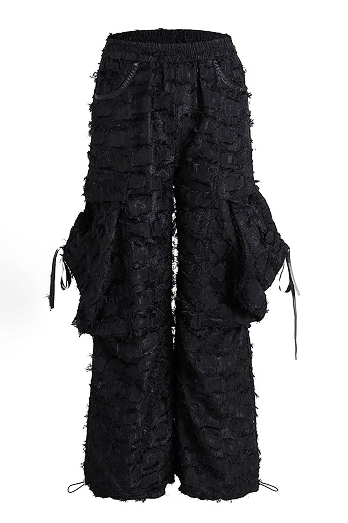 DND4DESxFaychui Fuzzy Grid Multi-Pocket Low-Rise Pants, premium urban and streetwear designers apparel on PROJECTISR.com, DND4DES