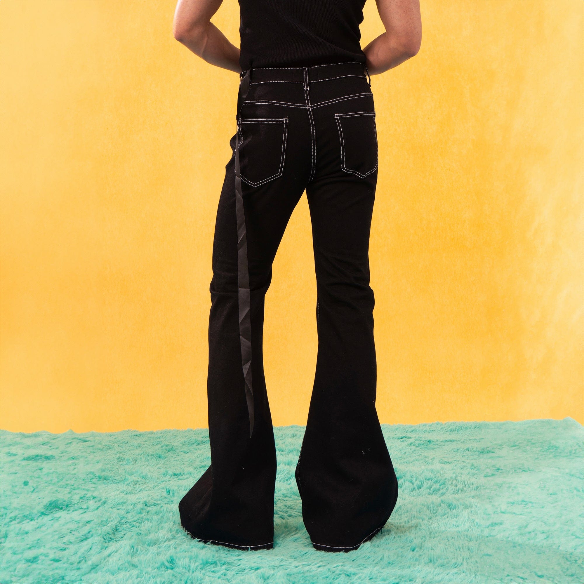 CLP Retro Stitch Ribbon Flared Jeans, premium urban and streetwear designers apparel on PROJECTISR.com, CLP