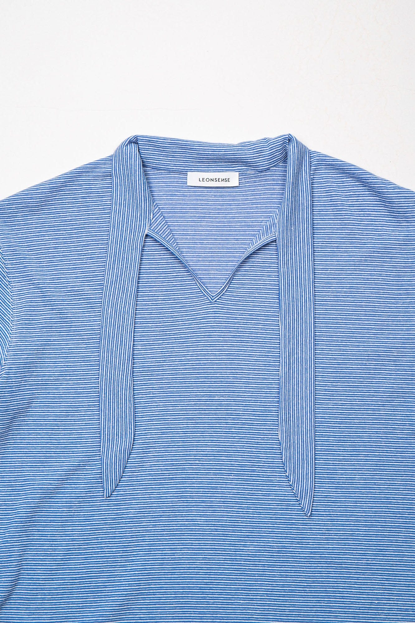 LEONSENSE Classical Striped Tie-Neck T-Shirt, premium urban and streetwear designers apparel on PROJECTISR.com, LEONSENSE