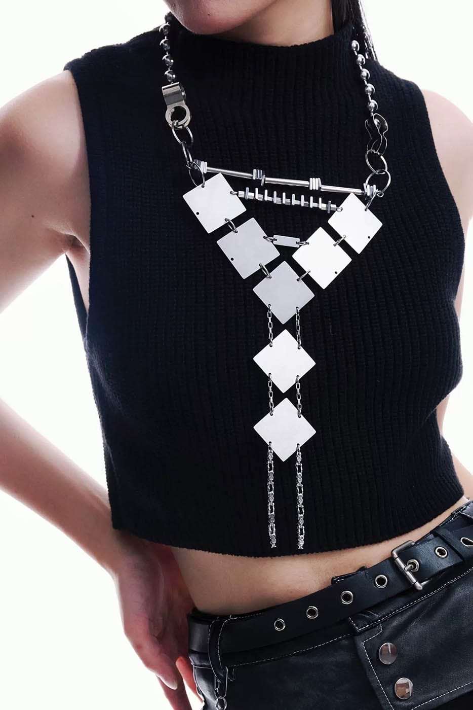 ILLUSORY Cyborg Metallic Tie, premium urban and streetwear designers apparel on PROJECTISR.com, ILLUSORY