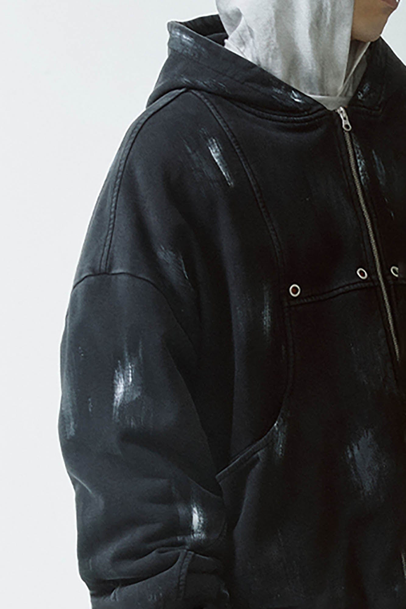 F2CE Brush-Paint Streak Hooded Jacket, premium urban and streetwear designers apparel on PROJECTISR.com, F2CE