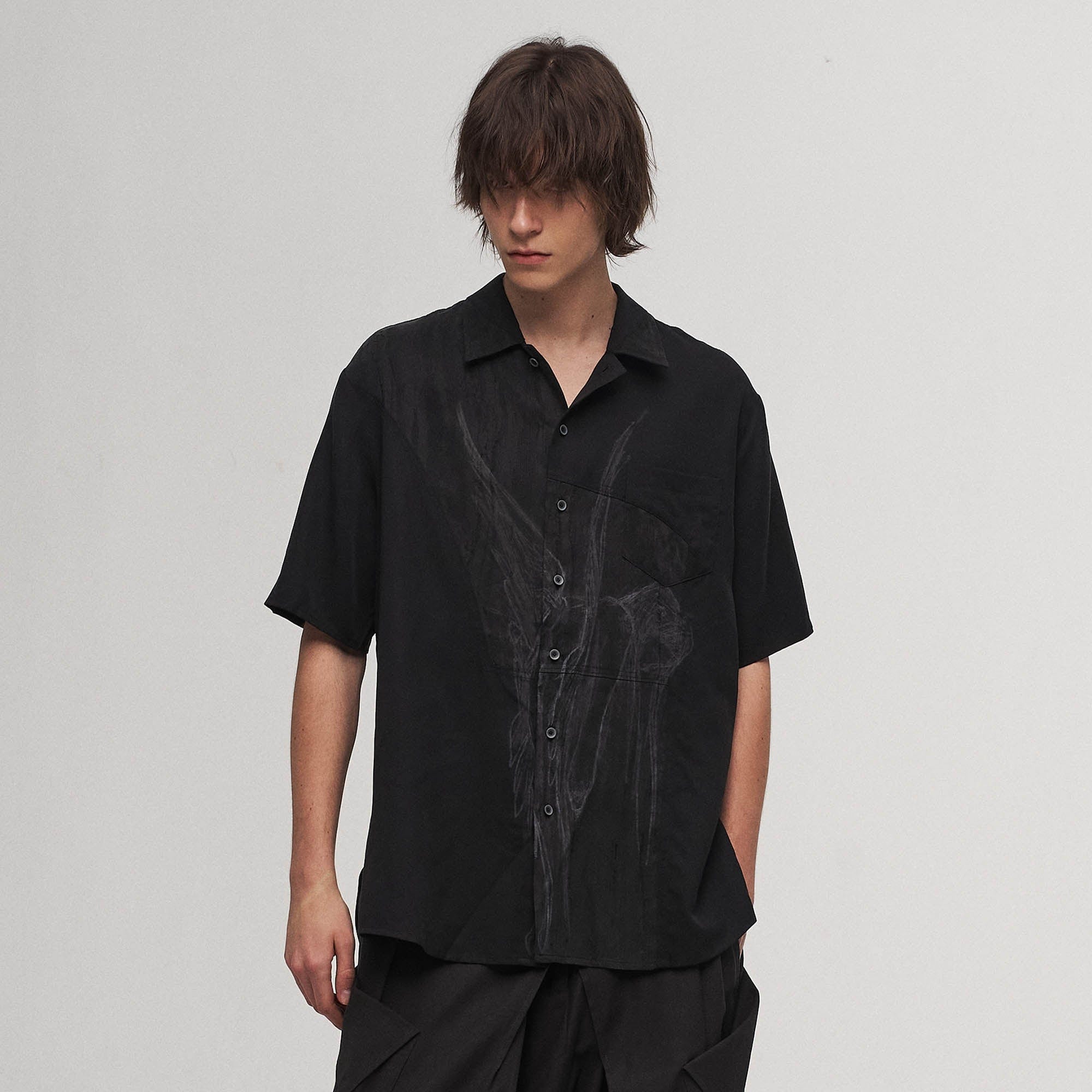 ILNya Nieternite Nifutur Dark Angel Paneled Half Shirt, premium urban and streetwear designers apparel on PROJECTISR.com, ILNya Nieternite Nifutur