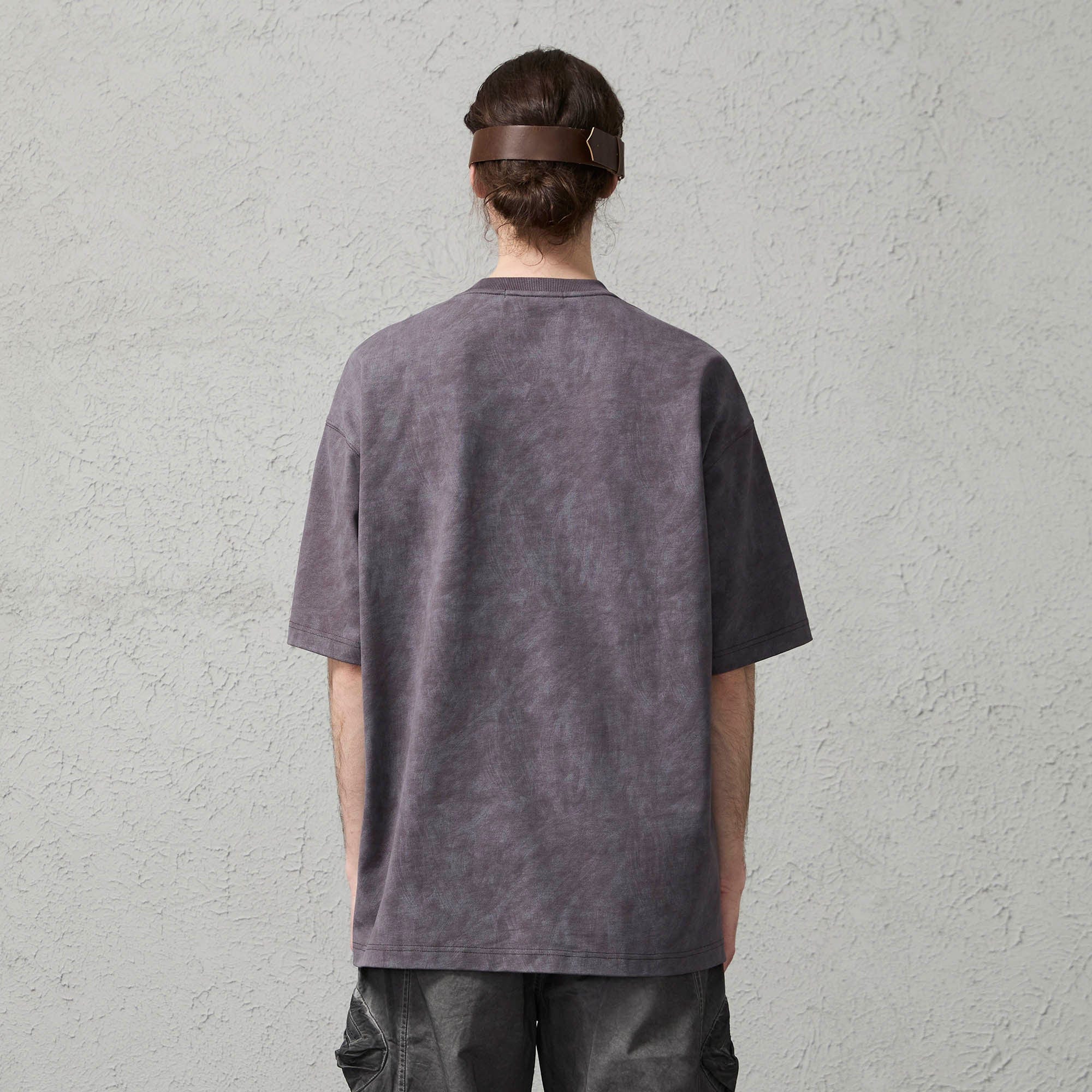 ORGANIC EMOTION Scratch Spliced Washed T-Shirt, premium urban and streetwear designers apparel on PROJECTISR.com, ORGANIC EMOTION