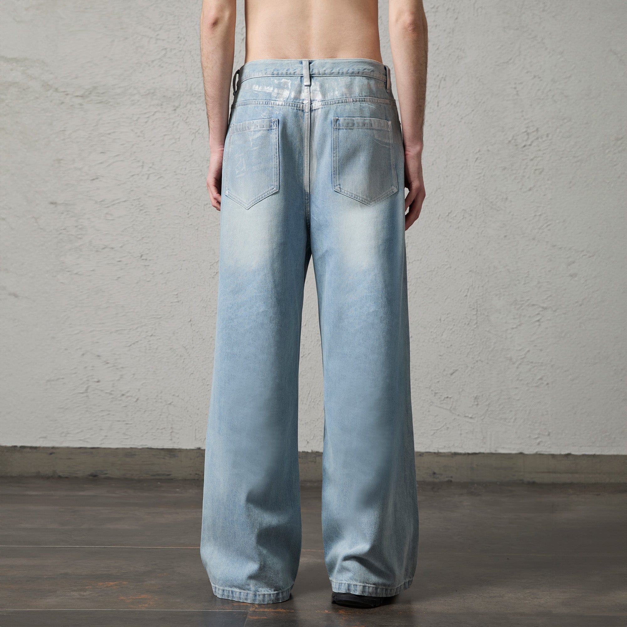 ORGANIC EMOTION Flying Bird Embroidered Washed Wide-Leg Jeans, premium urban and streetwear designers apparel on PROJECTISR.com, ORGANIC EMOTION
