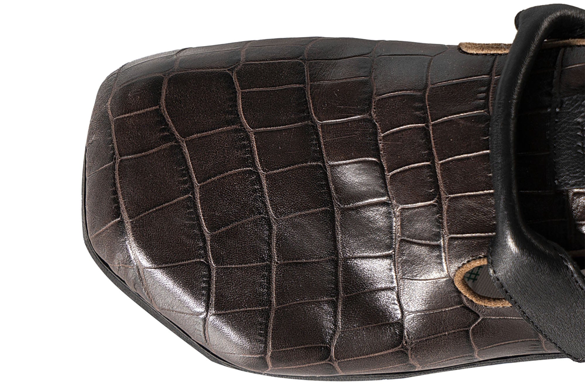REWRITE Croc-Embossed Strap Loafers Brown, premium urban and streetwear designers apparel on PROJECTISR.com, REWRITE