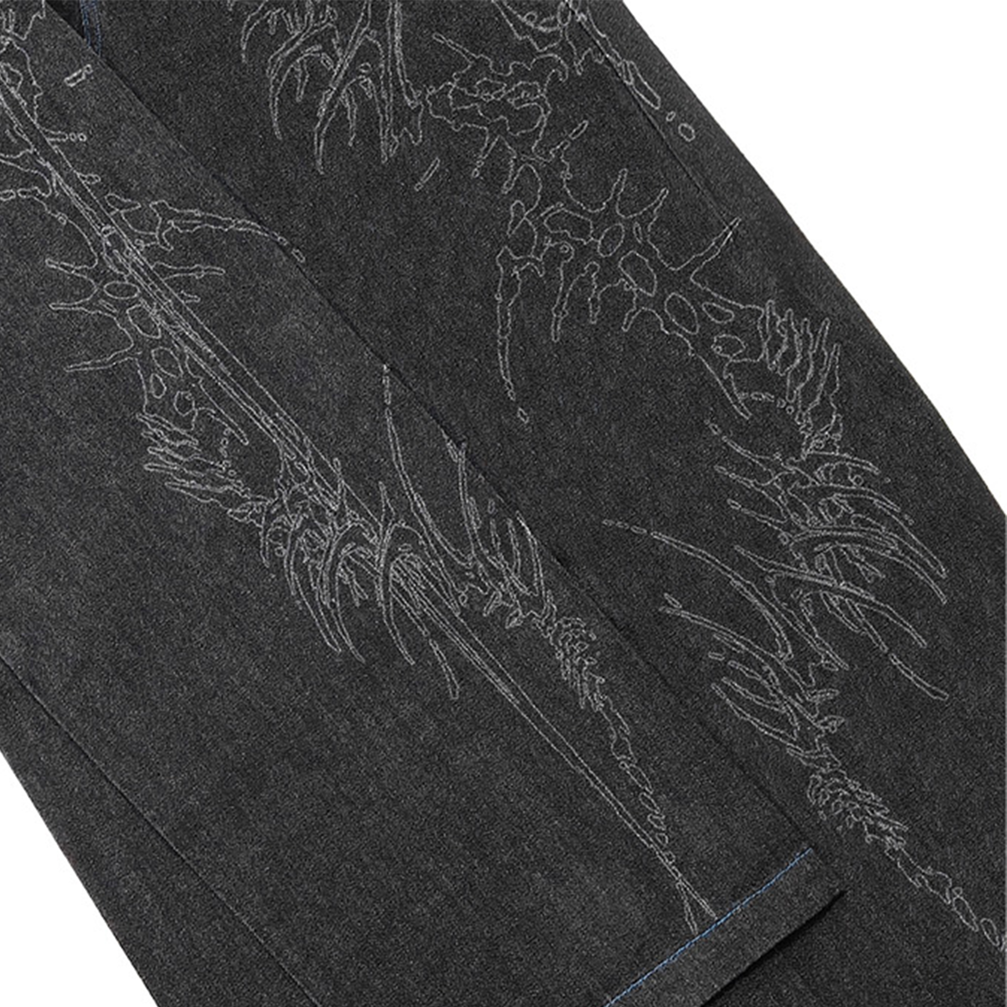 WANNA LAB Laser-Burned Spliced-Waist Jeans