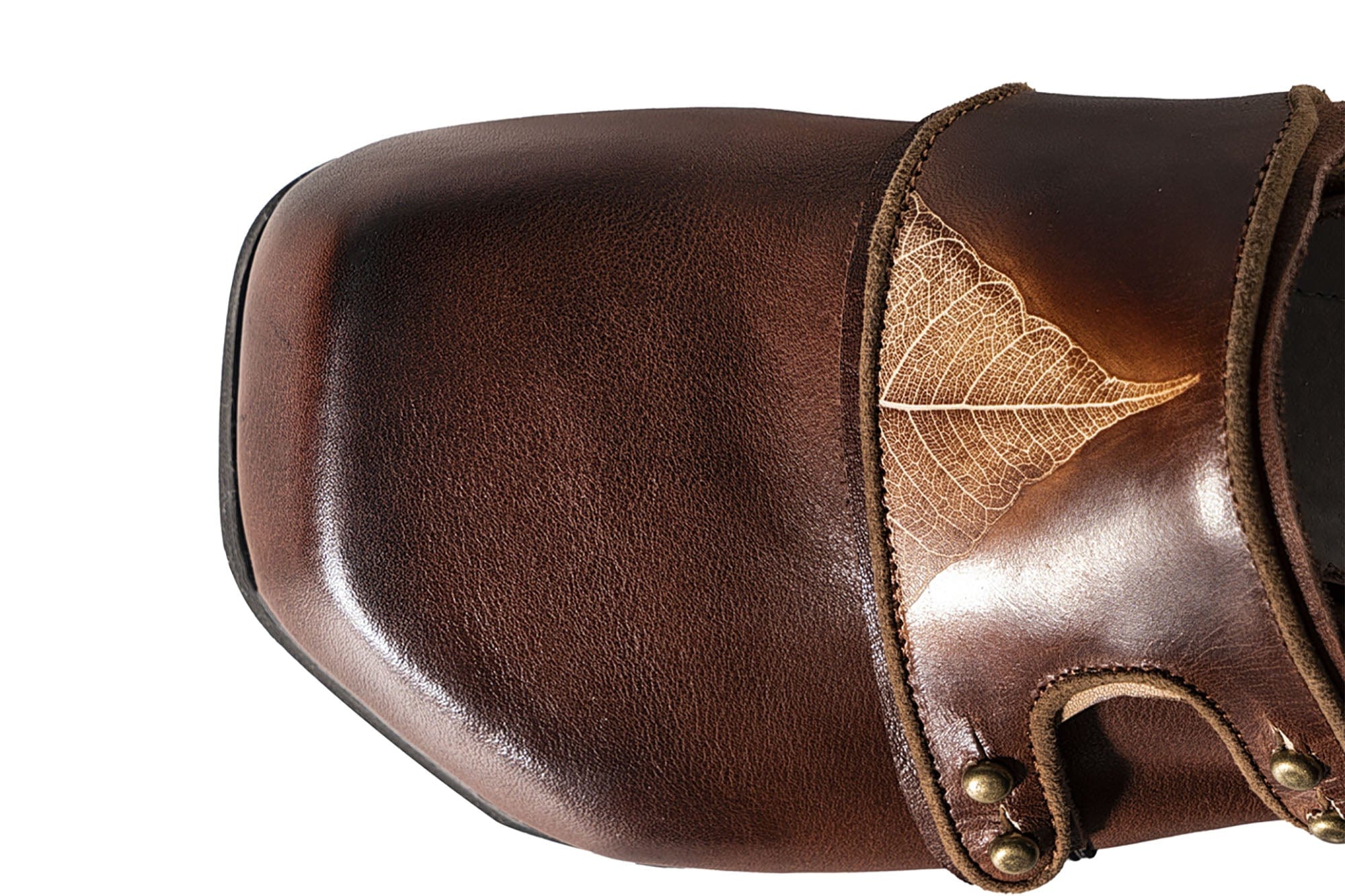 REWRITE Leaf Cowhide Velcro Loafers Brown, premium urban and streetwear designers apparel on PROJECTISR.com, REWRITE