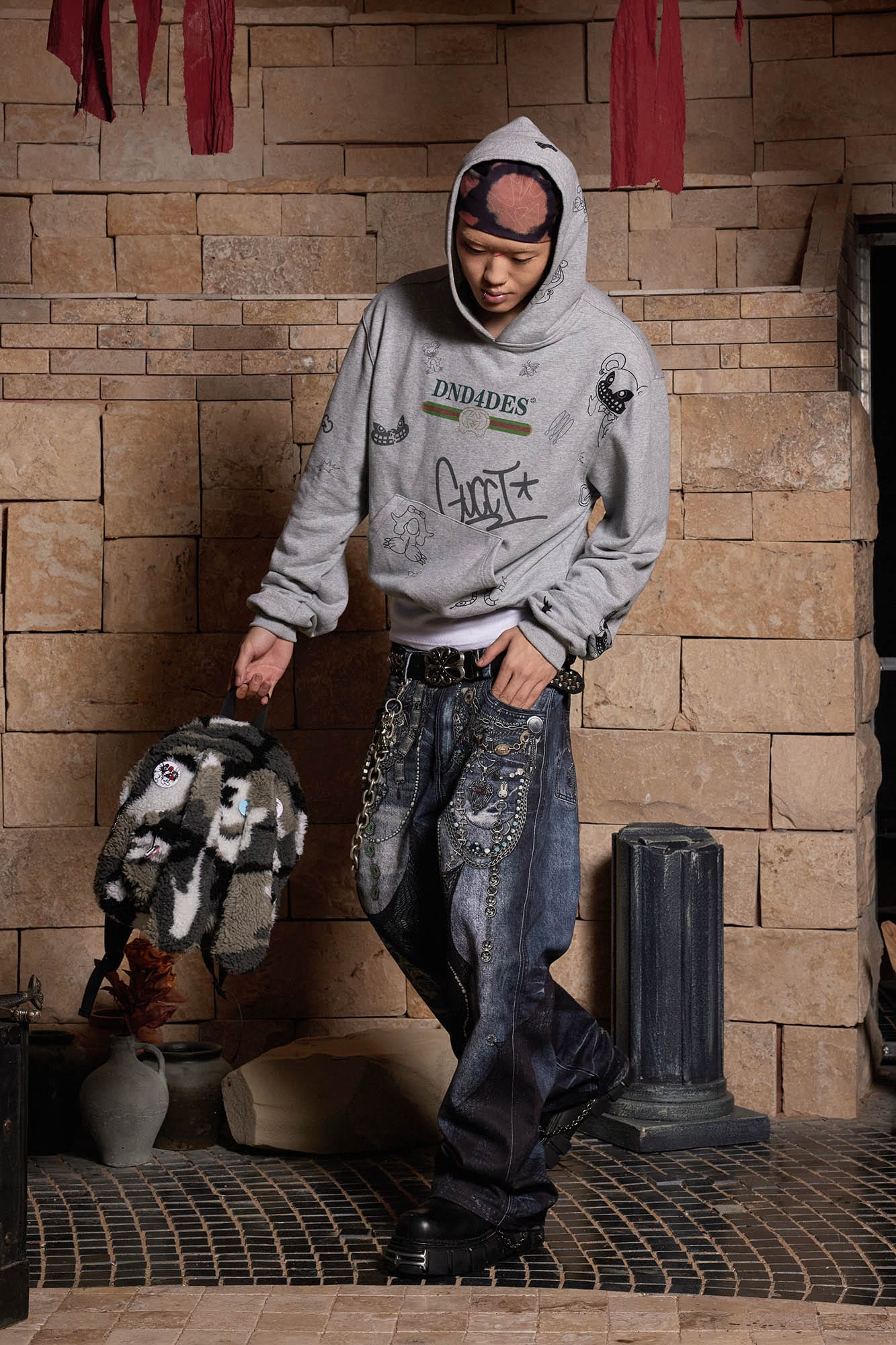 DND4DES Graffiti Bootleg Oversized Hoodie, premium urban and streetwear designers apparel on PROJECTISR.com, DND4DES