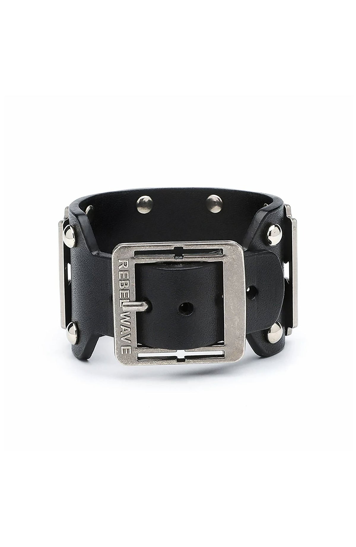 REBEL WAVE Cross Blade Punk Leather Cuff Bracelet