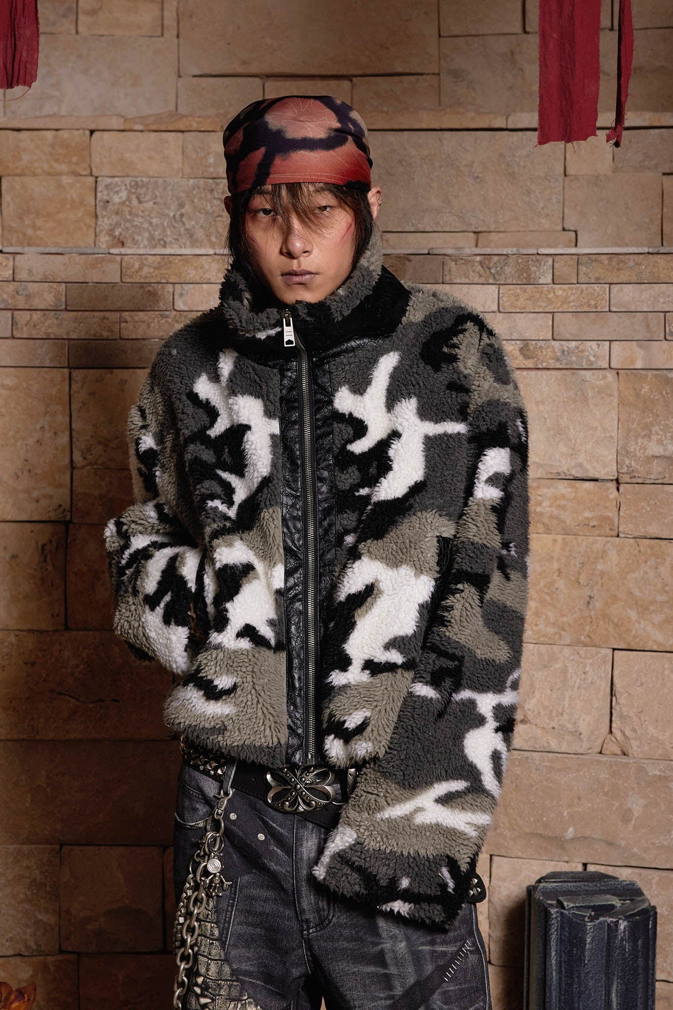 DND4DES Camo Fleece Stand Collar Jacket, premium urban and streetwear designers apparel on PROJECTISR.com, DND4DES
