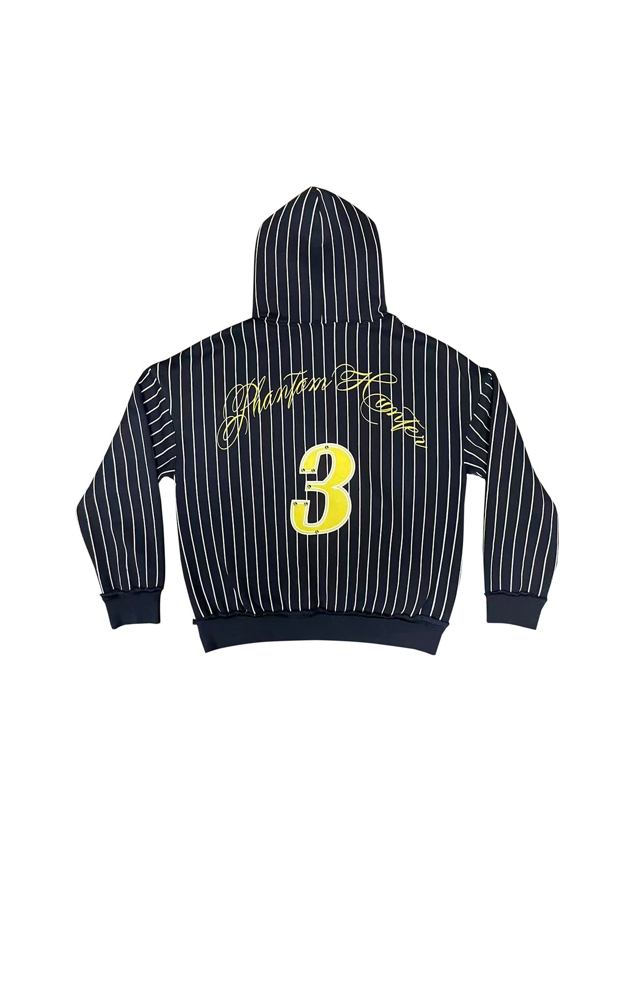 PHANTOMHUNTER Stripe Embroidered Studded Hoodie, premium urban and streetwear designers apparel on PROJECTISR.com, PHANTOMHUNTER