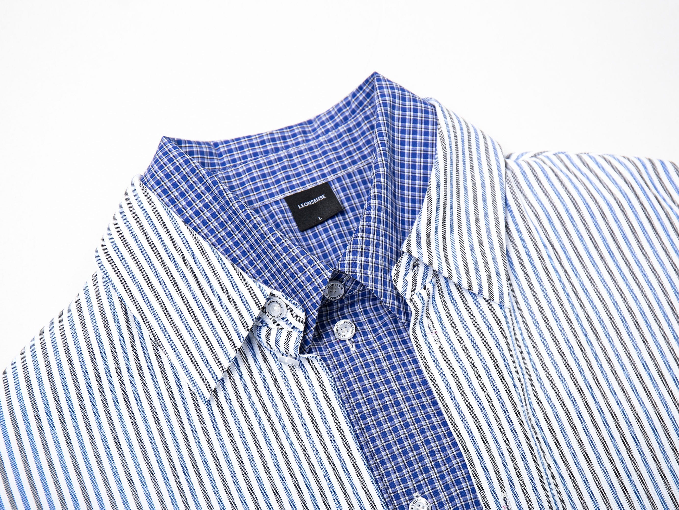 LEONSENSE Layered Plaid Detachable Shirt, premium urban and streetwear designers apparel on PROJECTISR.com, LEONSENSE