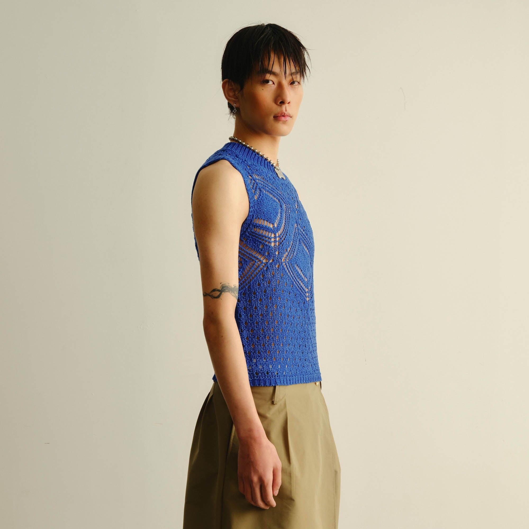 KADAKADA Geometric Crochet Vest, premium urban and streetwear designers apparel on PROJECTISR.com, KADAKADA