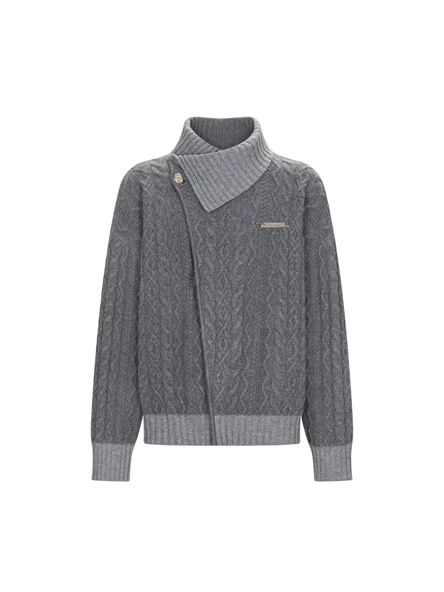 TIWILLTANG Crossed Cable-Knit Shawl-Collar Cardigan, premium urban and streetwear designers apparel on PROJECTISR.com, TIWILLTANG
