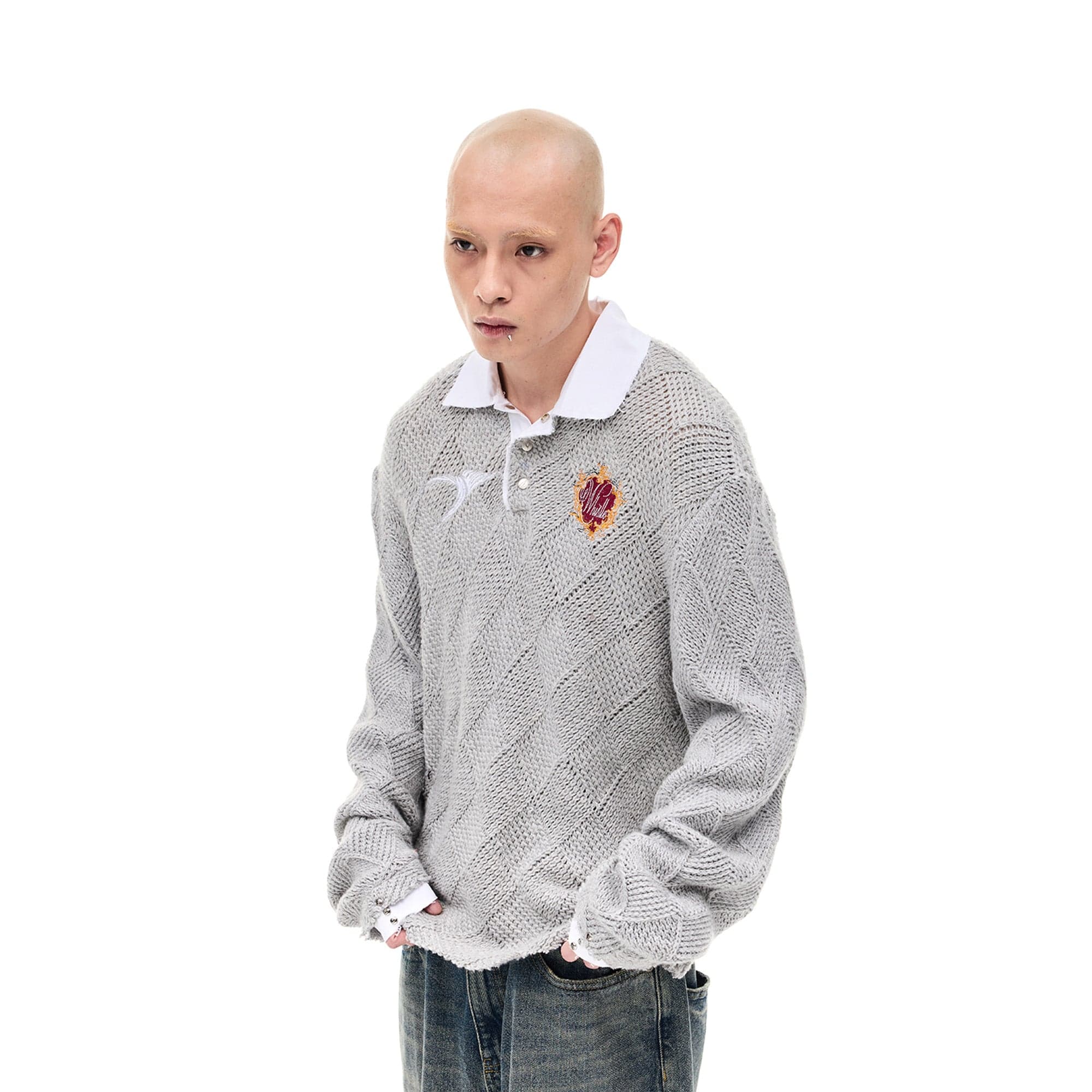 WHISTLEHUNTER Argyle Wool-Blend Polo Sweater, premium urban and streetwear designers apparel on PROJECTISR.com, WHISTLEHUNTER