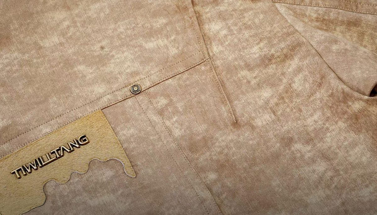 TIWILLTANG Washed Suede-Effect Oversized Jacket