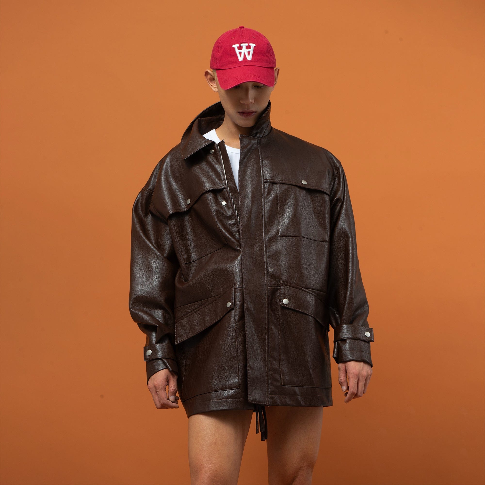 CLP Big Pocket Oversized Faux Leather Jacket, premium urban and streetwear designers apparel on PROJECTISR.com, CLP