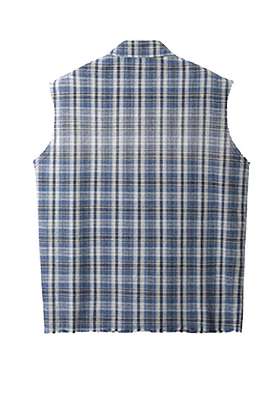 KREATE Distressed Plaid Vest, premium urban and streetwear designers apparel on PROJECTISR.com, KREATE