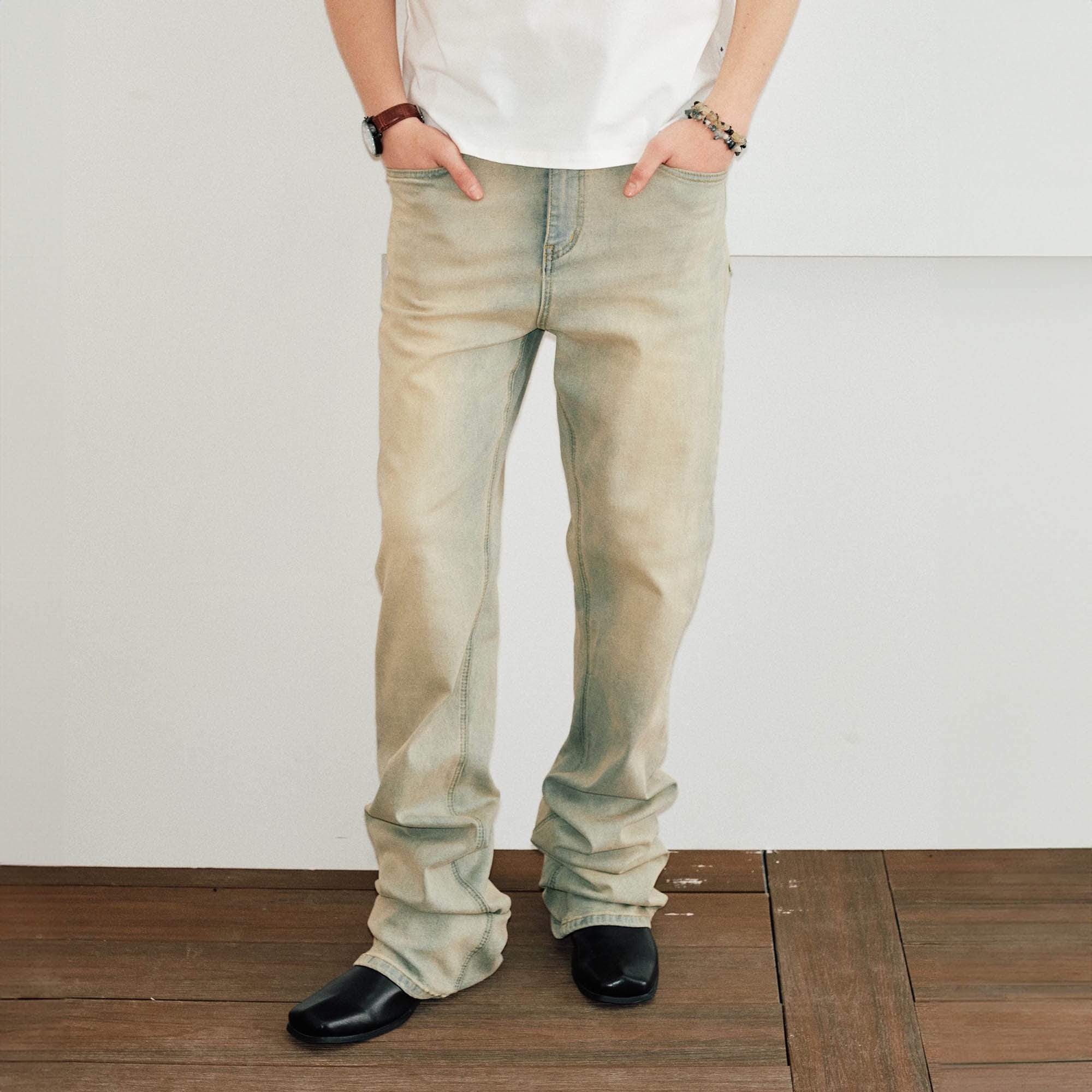 KREATE Classic Washed Straight Jeans, premium urban and streetwear designers apparel on PROJECTISR.com, KREATE
