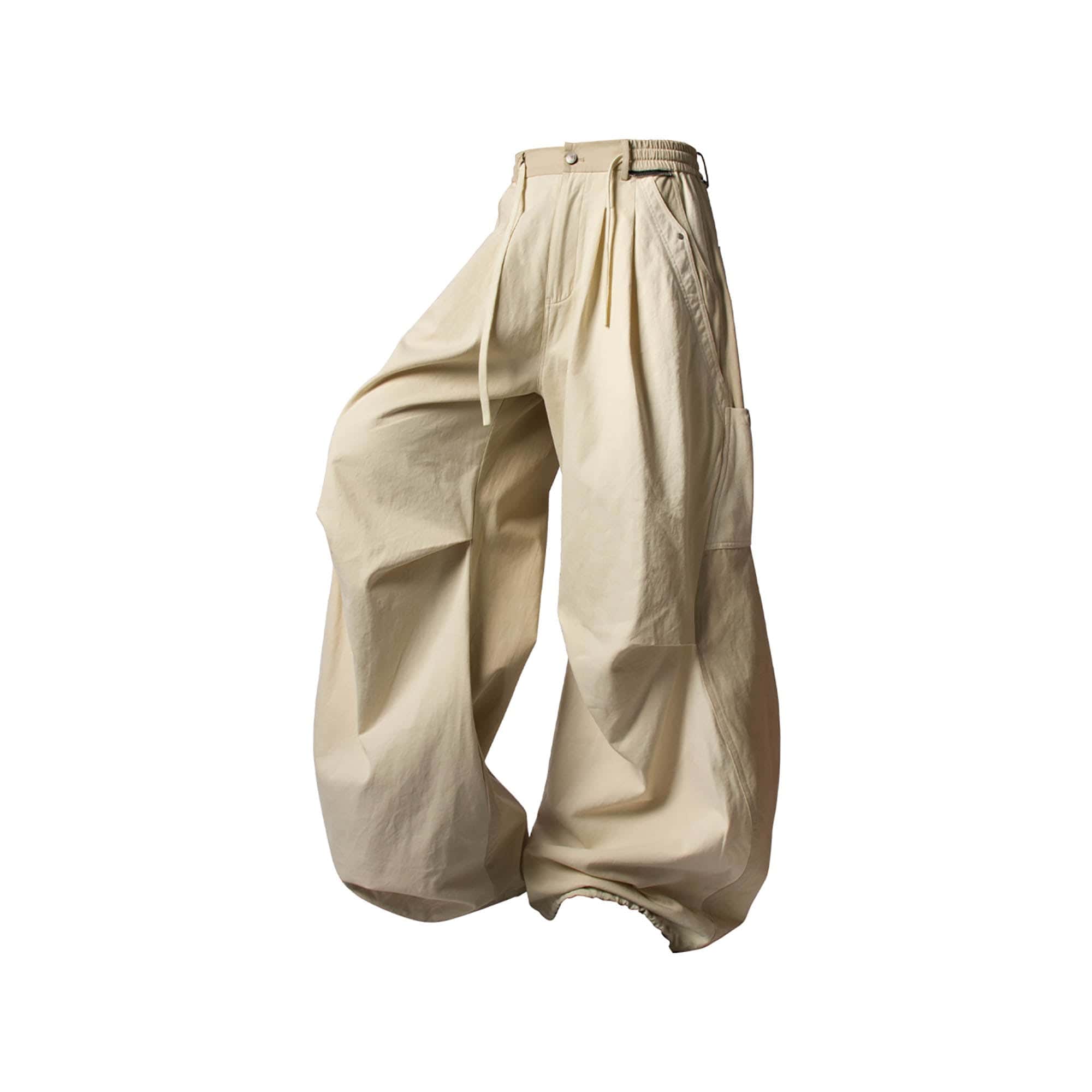 RELABEL Spliced Crinkled Oversized Cargo Pants, premium urban and streetwear designers apparel on PROJECTISR.com, RELABEL