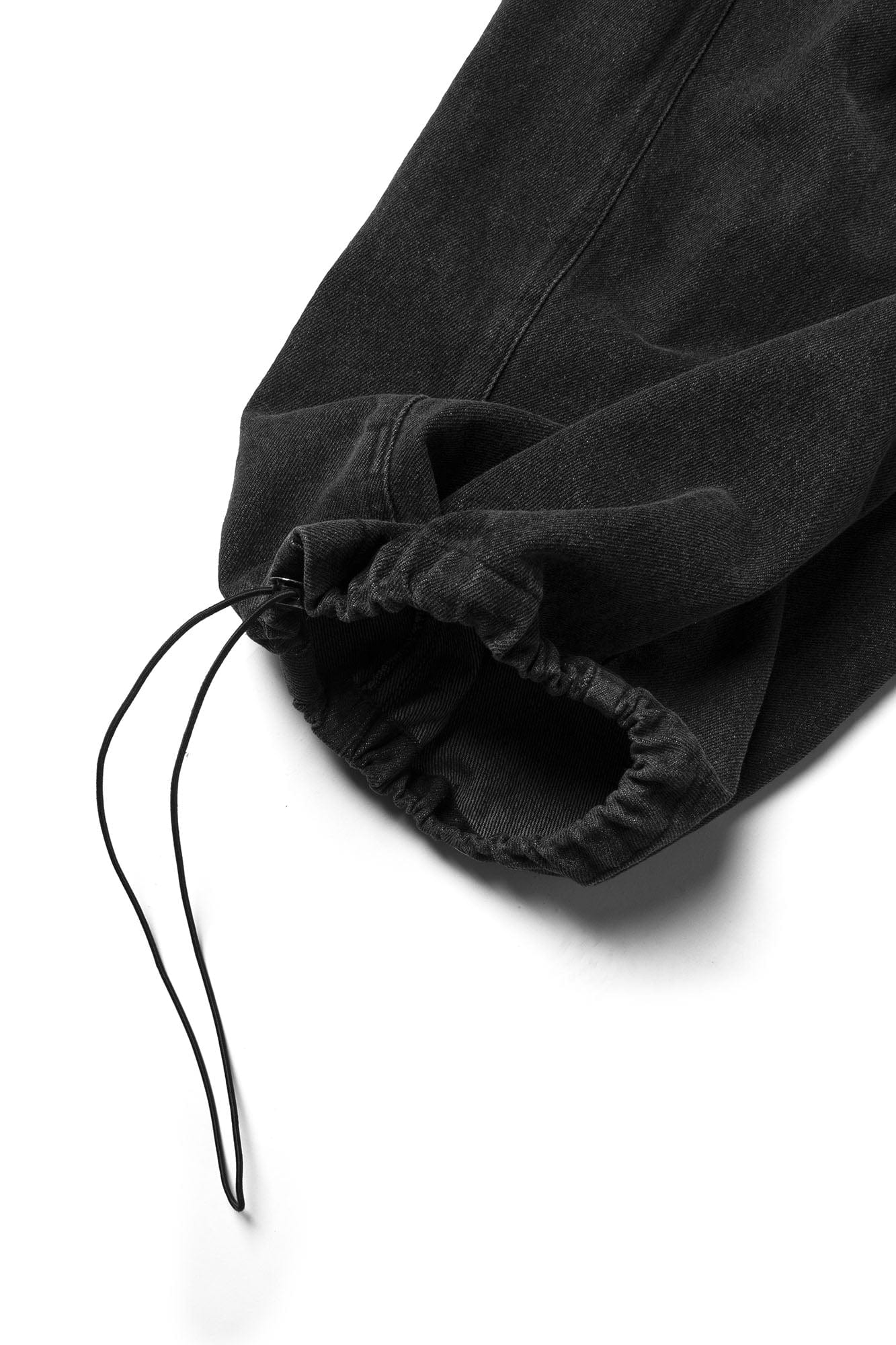 RELABEL Detachable Drape Drawstring Baggy Jeans Black, premium urban and streetwear designers apparel on PROJECTISR.com, RELABEL
