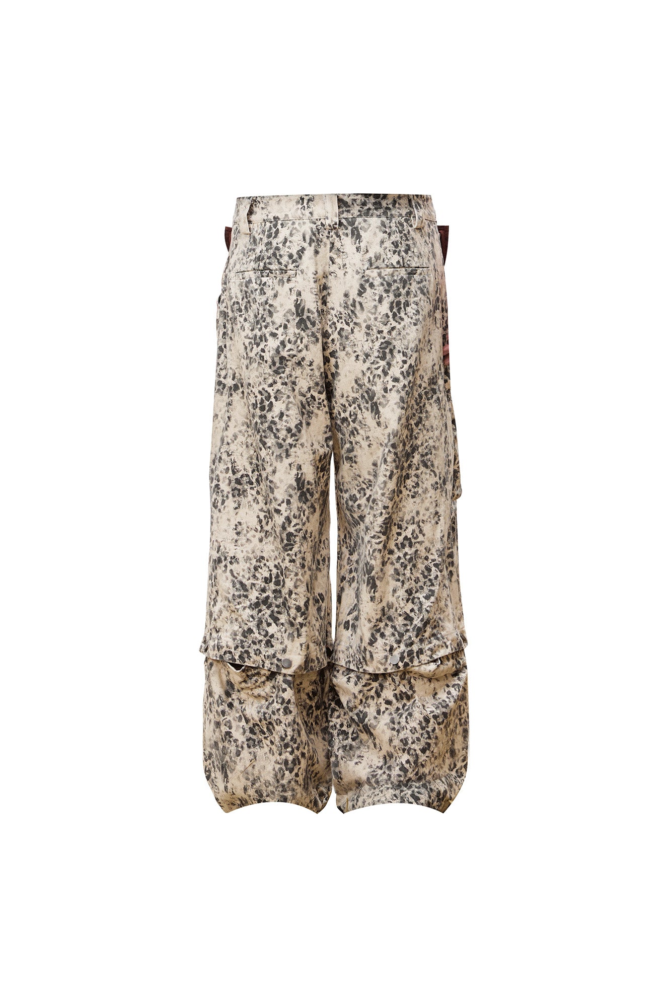 OIPWORD Retro Leopard Detachable Panel Cargo Jeans, premium urban and streetwear designers apparel on PROJECTISR.com, OIPWORD