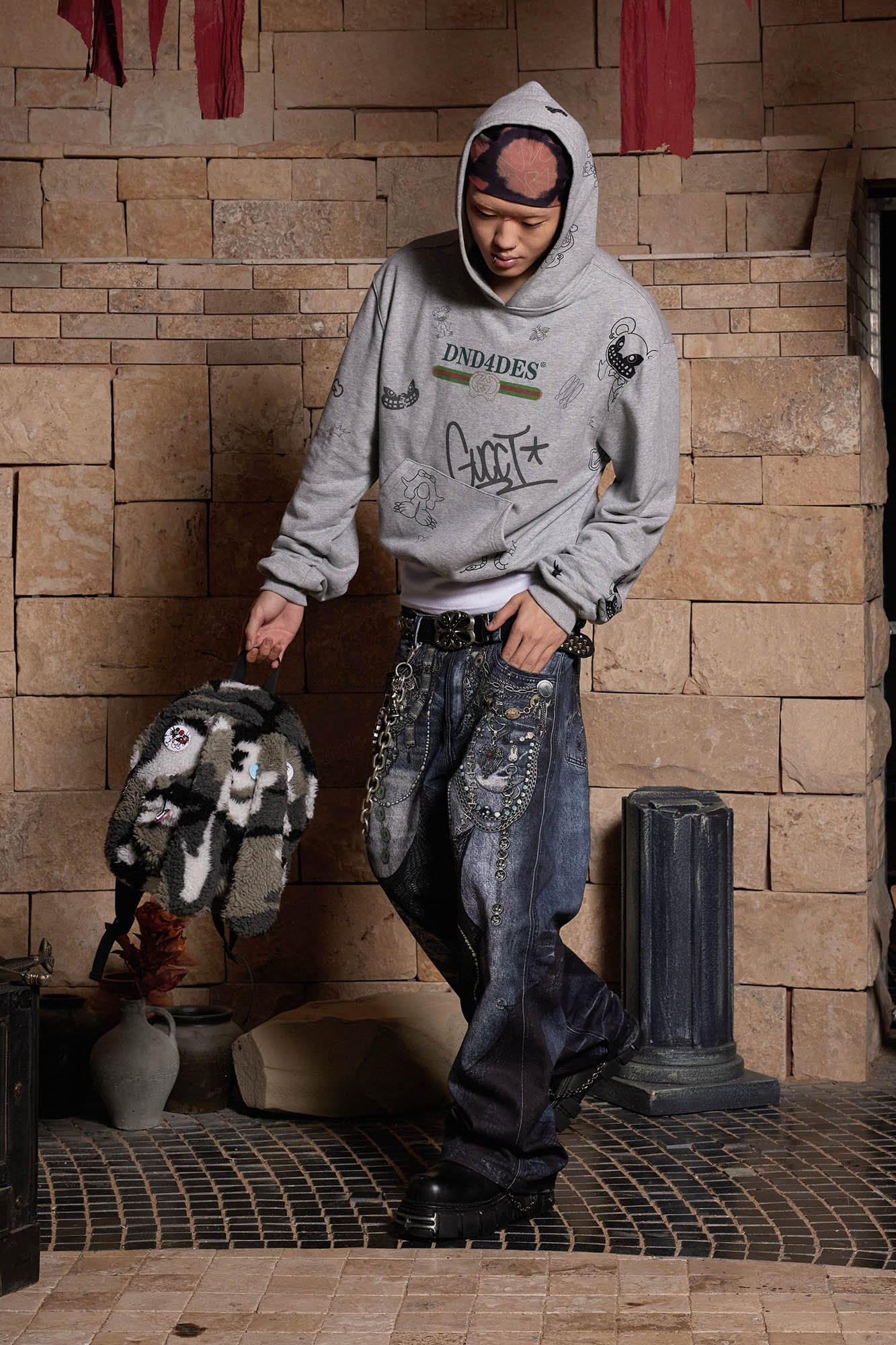DND4DES Bunny Ear Plush Backpack, premium urban and streetwear designers apparel on PROJECTISR.com, DND4DES