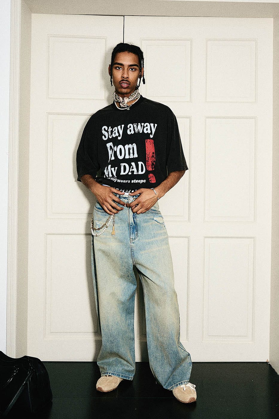 STEEPC Distressed Slogan Full-Print T-Shirt, premium urban and streetwear designers apparel on PROJECTISR.com, STEEPC