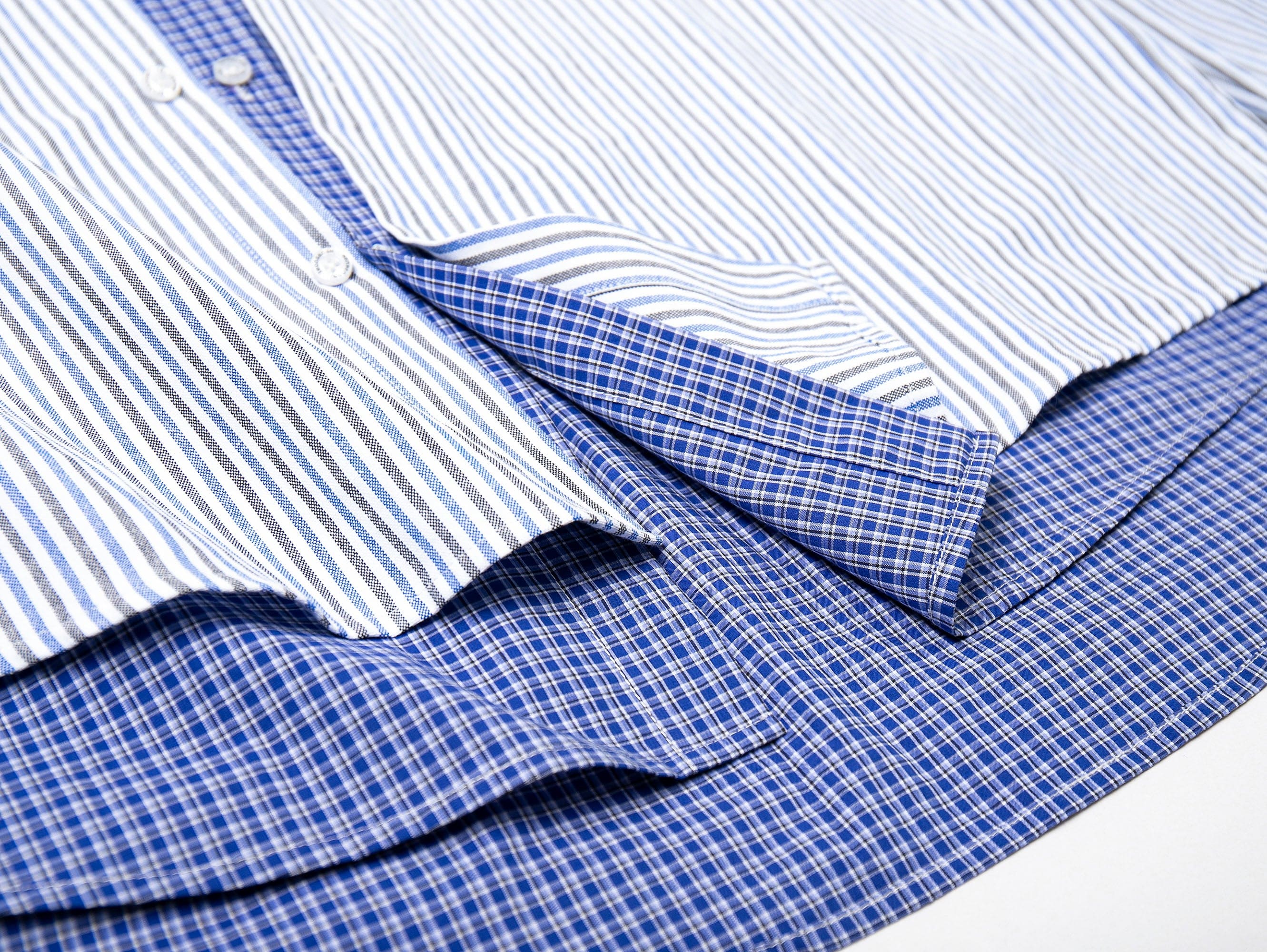 LEONSENSE Layered Plaid Detachable Shirt, premium urban and streetwear designers apparel on PROJECTISR.com, LEONSENSE
