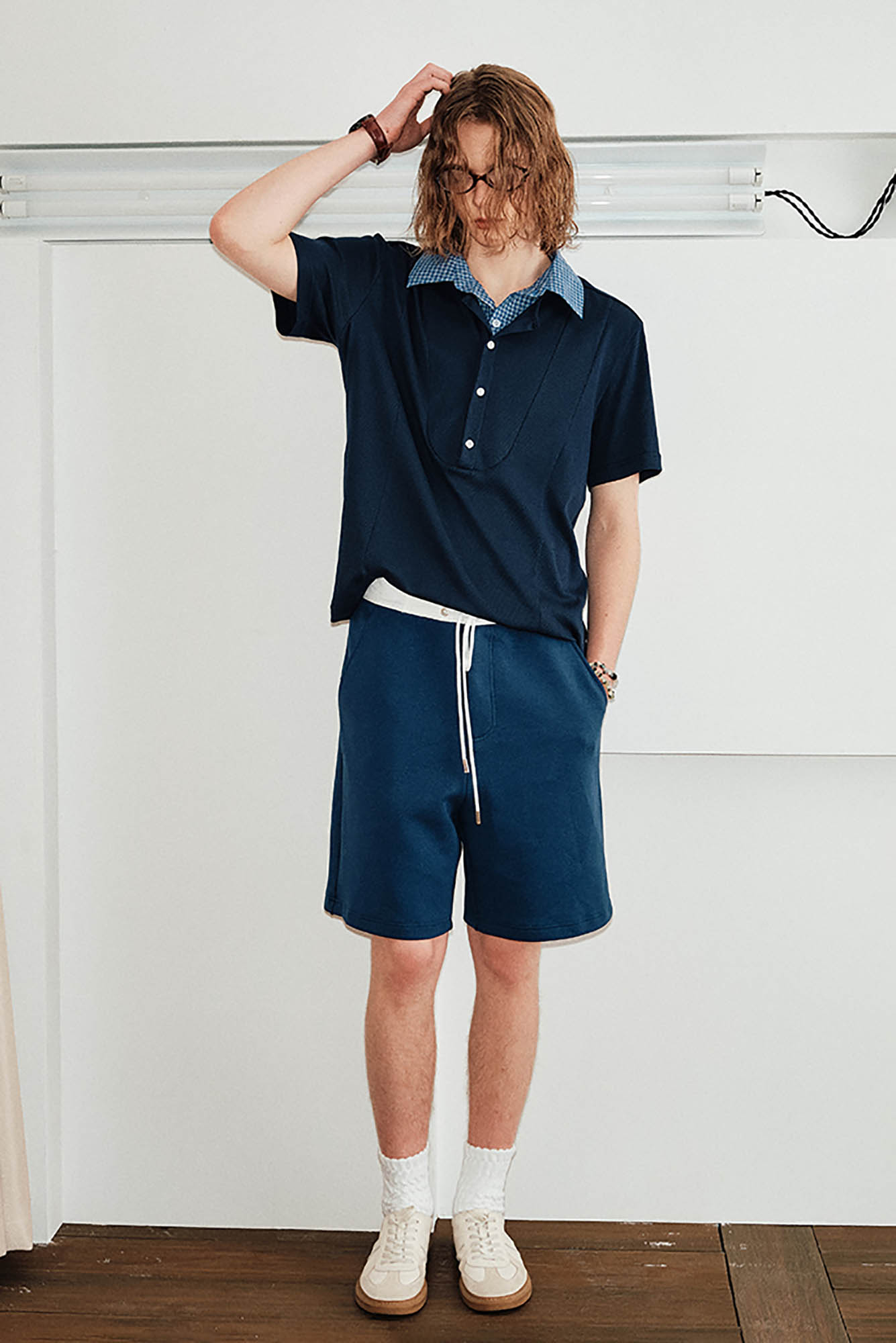 KREATE Layered Plaid Collar Polo T-Shirt, premium urban and streetwear designers apparel on PROJECTISR.com, KREATE